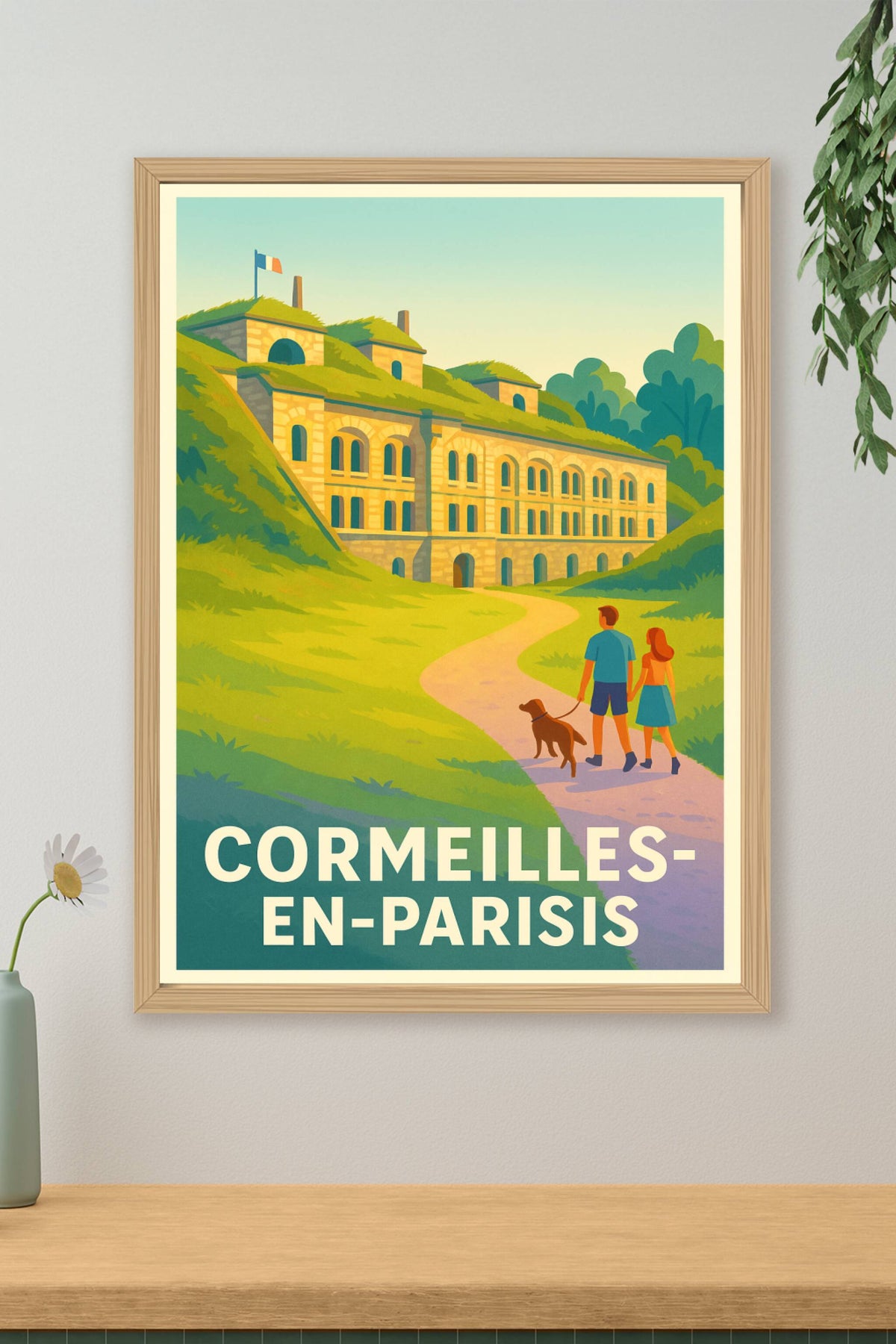 Affiche Cormeilles-en-Parisis — Promenade au cœur d'un patrimoine unique · poster d'art de Cormeilles-en-Parisis