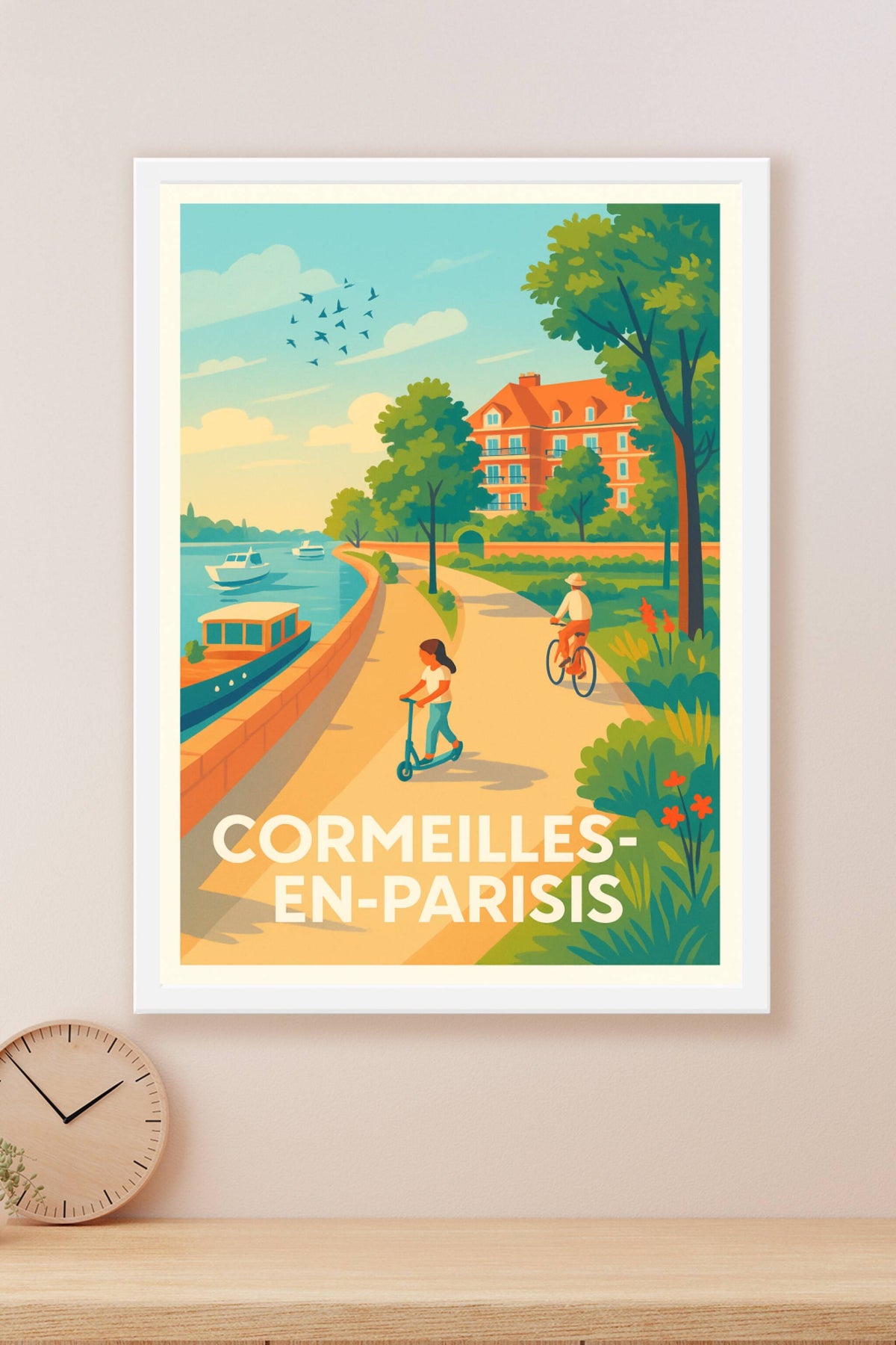 Affiche Cormeilles-en-Parisis — Balade en bord de Seine · poster d'art de Cormeilles-en-Parisis