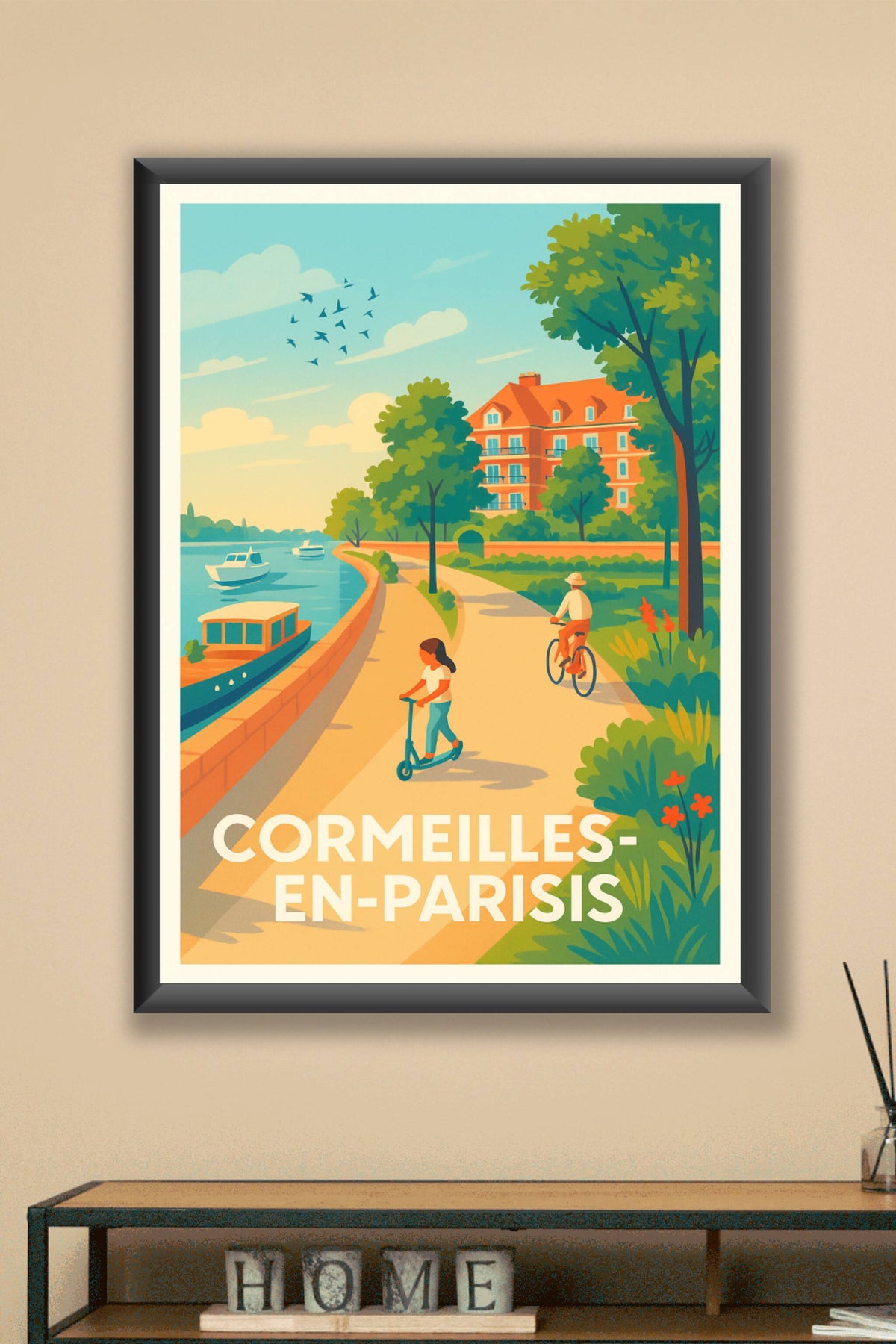 Affiche Cormeilles-en-Parisis — Balade en bord de Seine · poster d'art de Cormeilles-en-Parisis
