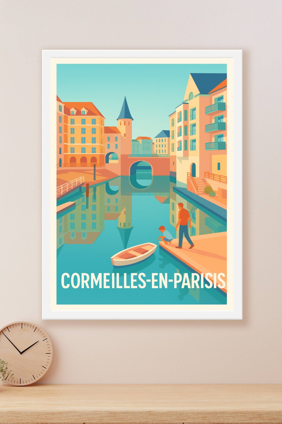 Affiche Cormeilles-en-Parisis — Charme paisible au bord de l'eau · poster d'art de Cormeilles-en-Parisis
