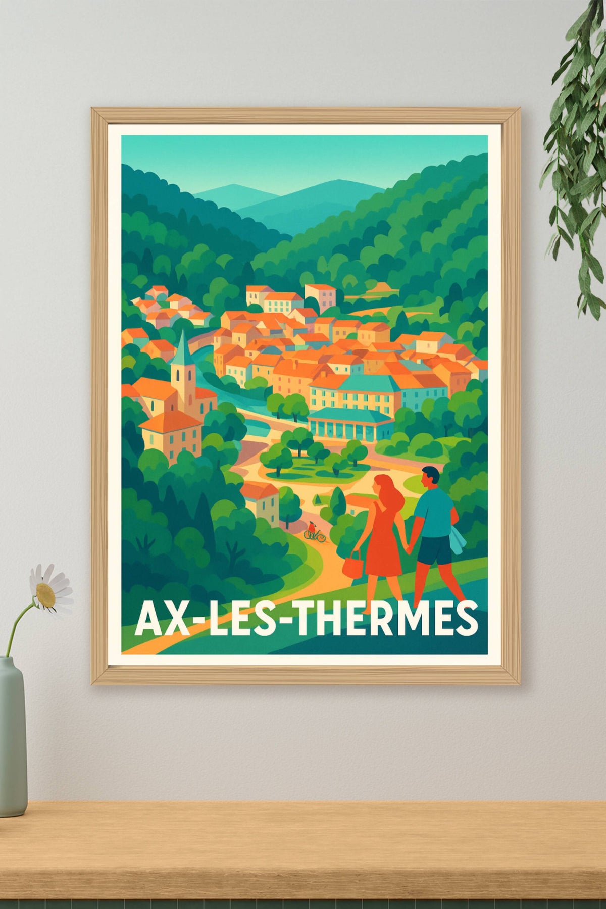 Affiche Ax-les-Thermes — Évasion et détente en pleine nature · poster d'art de Ax-les-Thermes