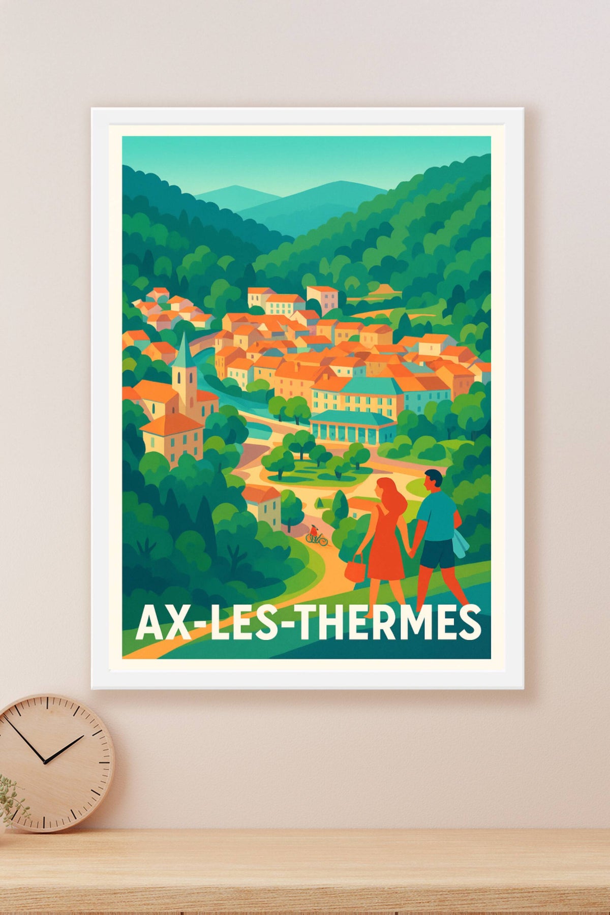 Affiche Ax-les-Thermes — Évasion et détente en pleine nature · poster d'art de Ax-les-Thermes