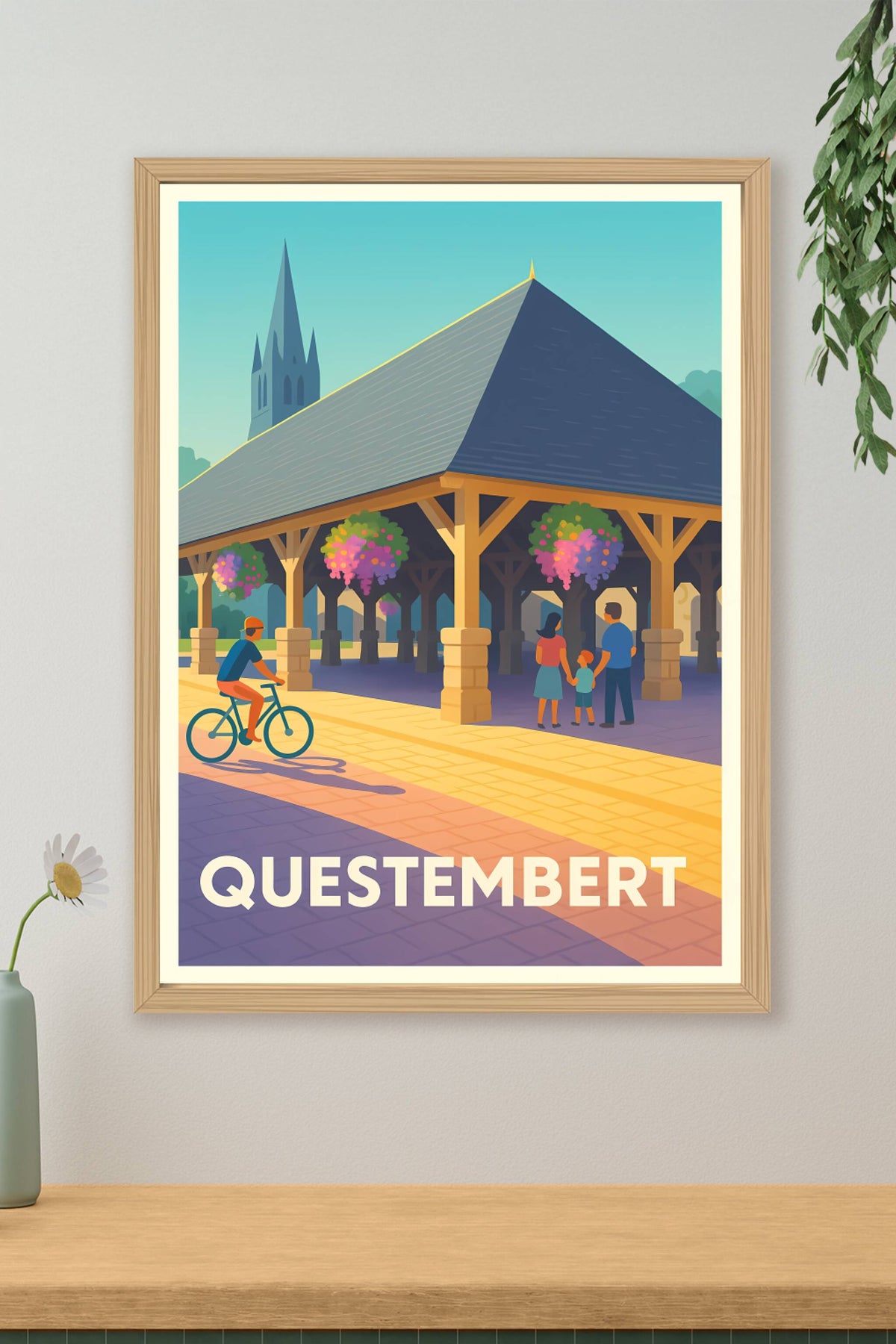 Affiche Questembert — Charme et convivialité au cœur de la ville · poster d'art de Questembert