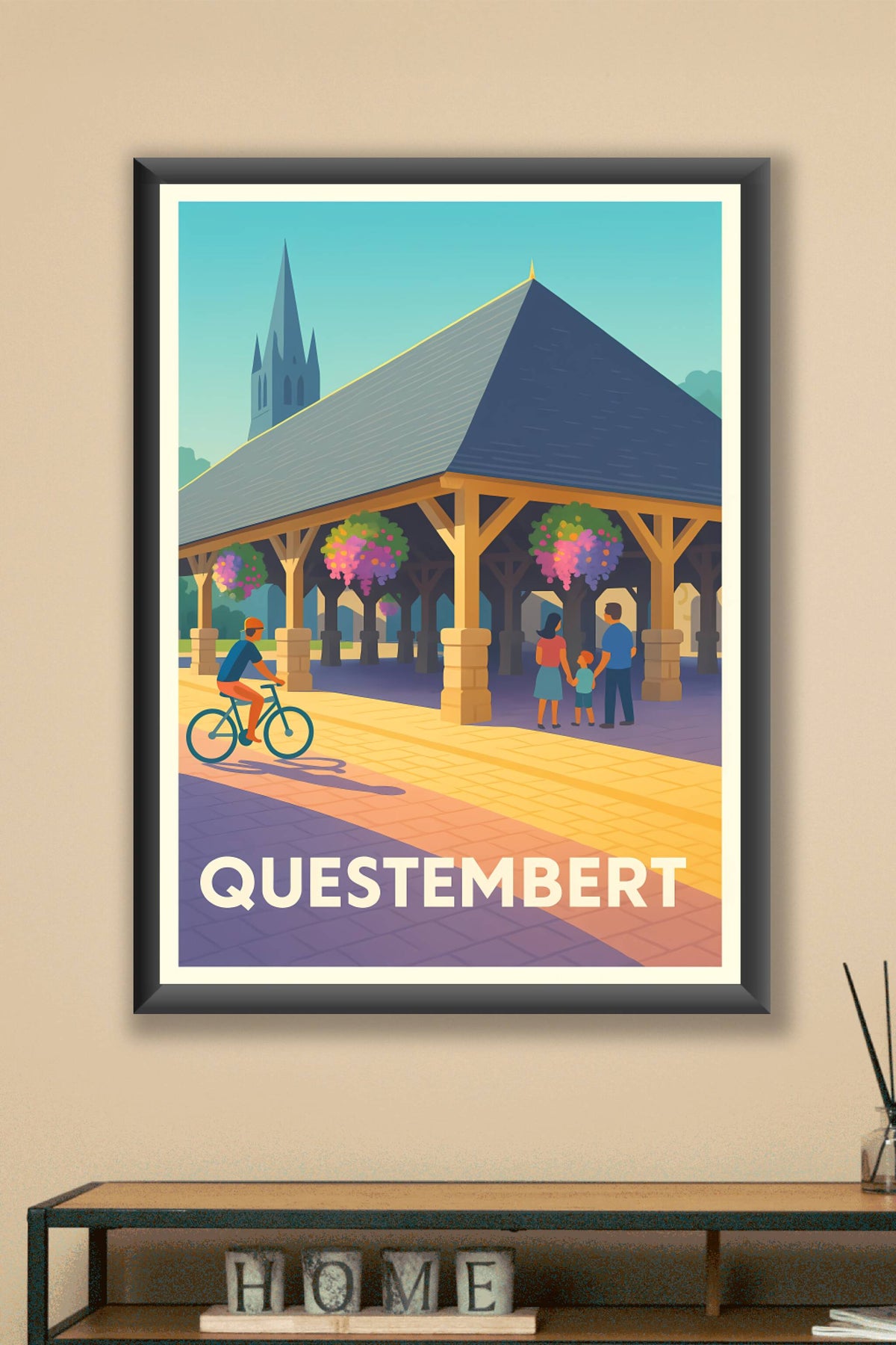 Affiche Questembert — Charme et convivialité au cœur de la ville · poster d'art de Questembert