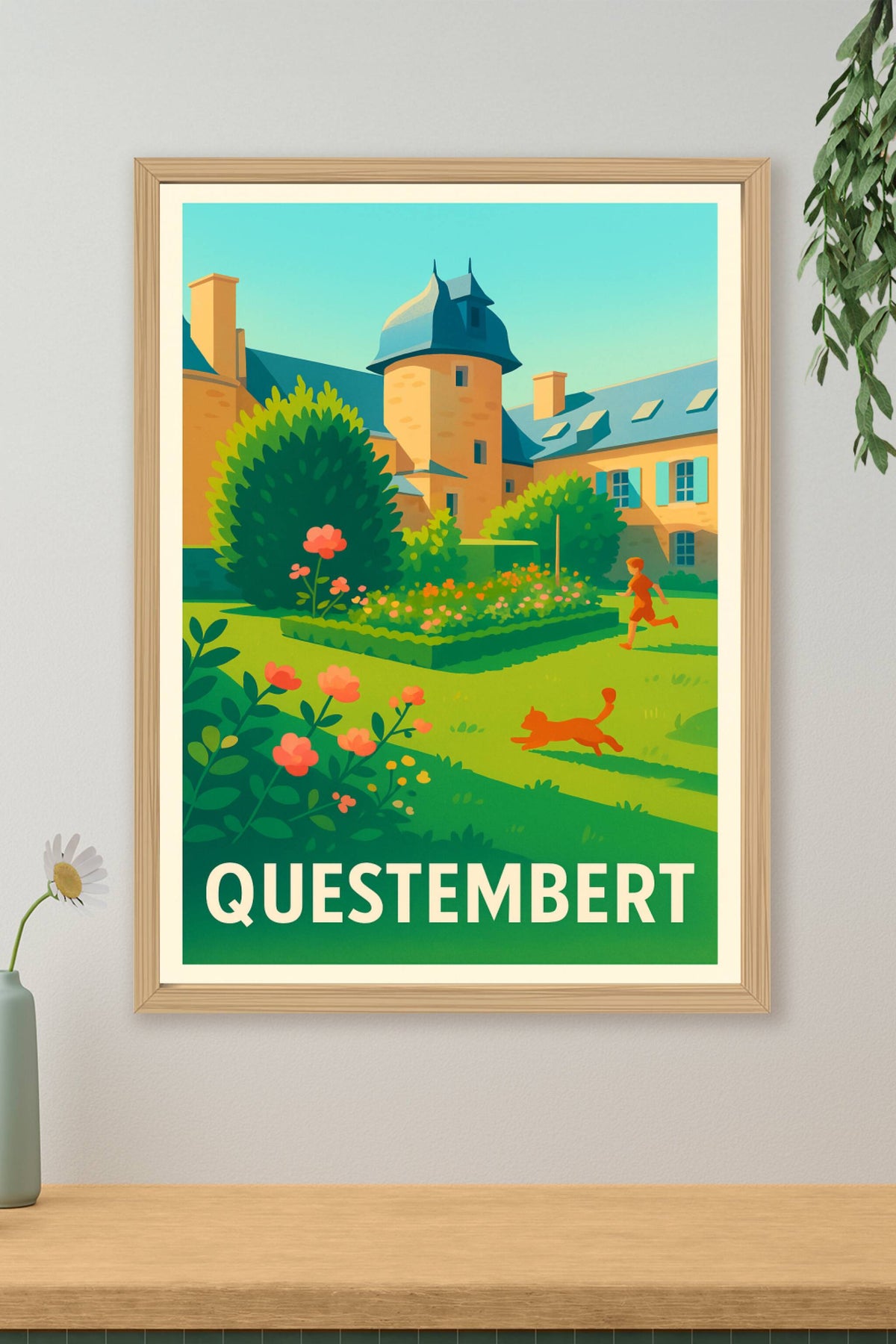 Affiche Questembert — Charme et Sérénité au Cœur du Jardin · poster d'art de Questembert