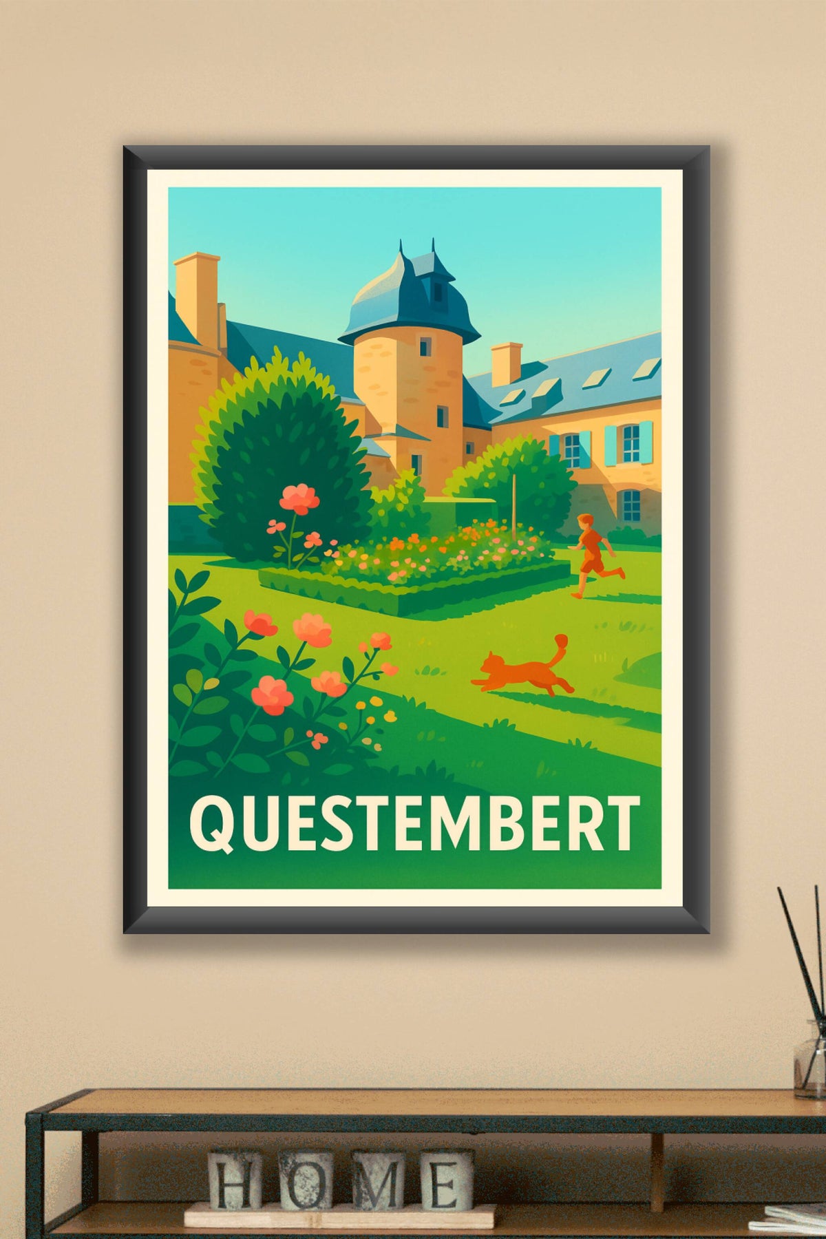 Affiche Questembert — Charme et Sérénité au Cœur du Jardin · poster d'art de Questembert