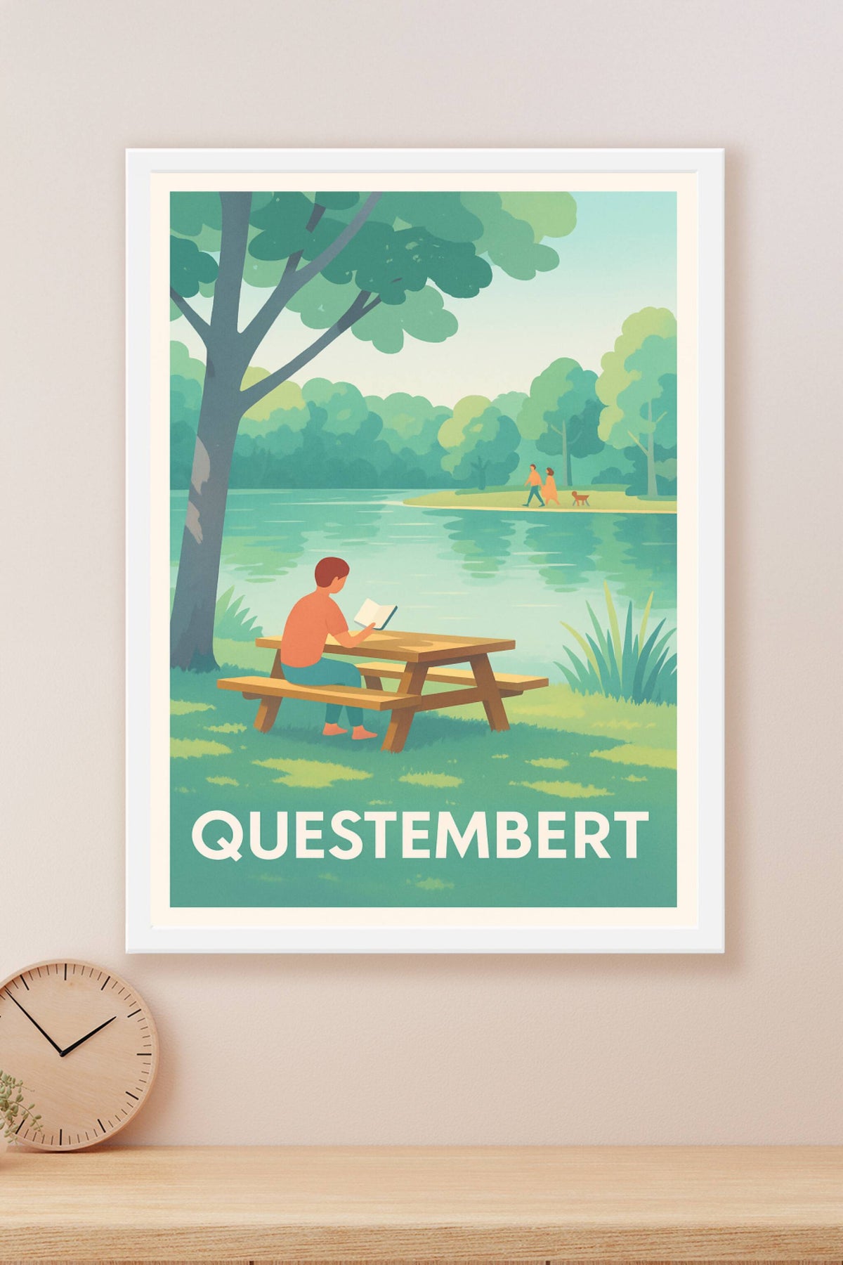 Affiche Questembert — Sérénité au bord de l'eau · poster d'art de Questembert