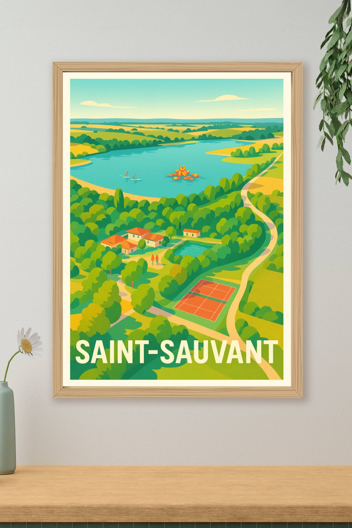 Affiche Saint-Sauvant — Escapade Nature et Sérénité · poster d'art de Saint-Sauvant