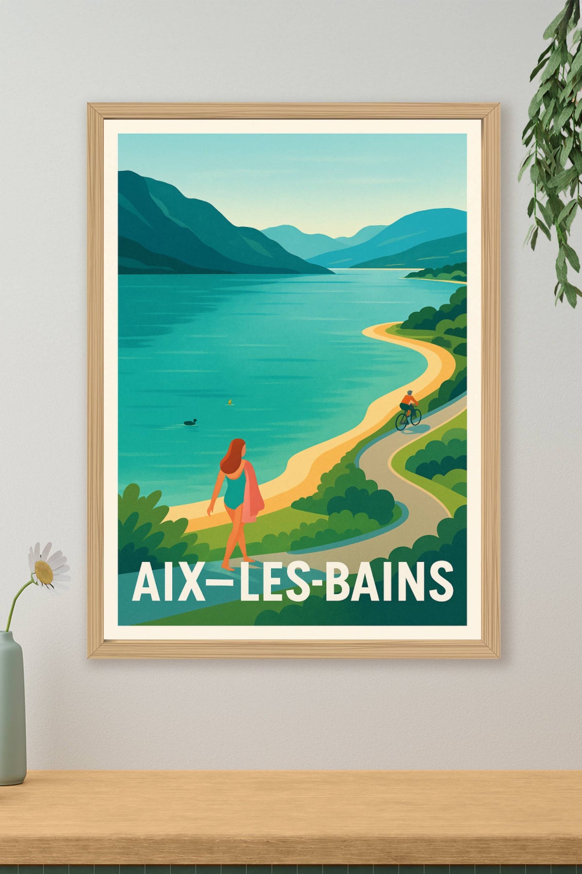 Affiche Aix-les-Bains — Évasion au bord du lac · poster d'art de Aix-les-Bains