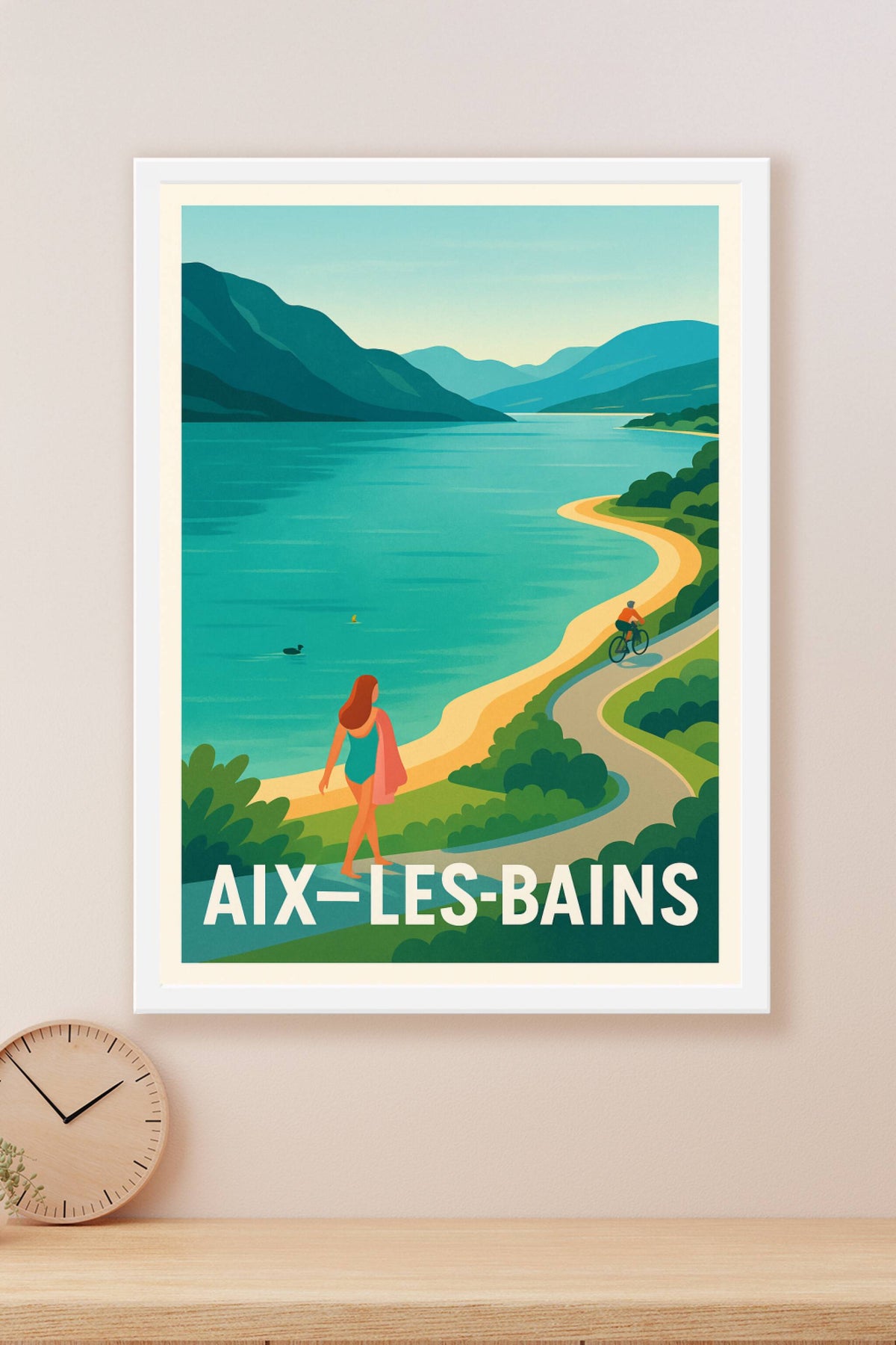 Affiche Aix-les-Bains — Évasion au bord du lac · poster d'art de Aix-les-Bains