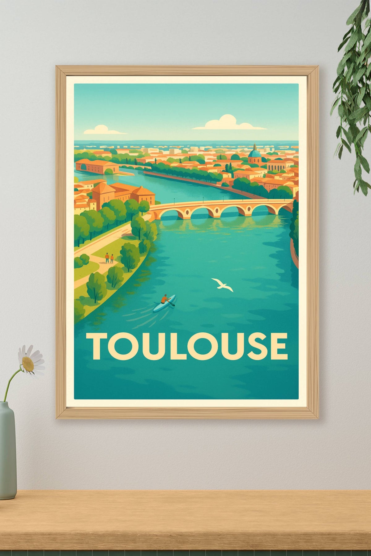 Affiche Toulouse — Douceur de vivre sur les rives de la Garonne · poster d'art de Toulouse