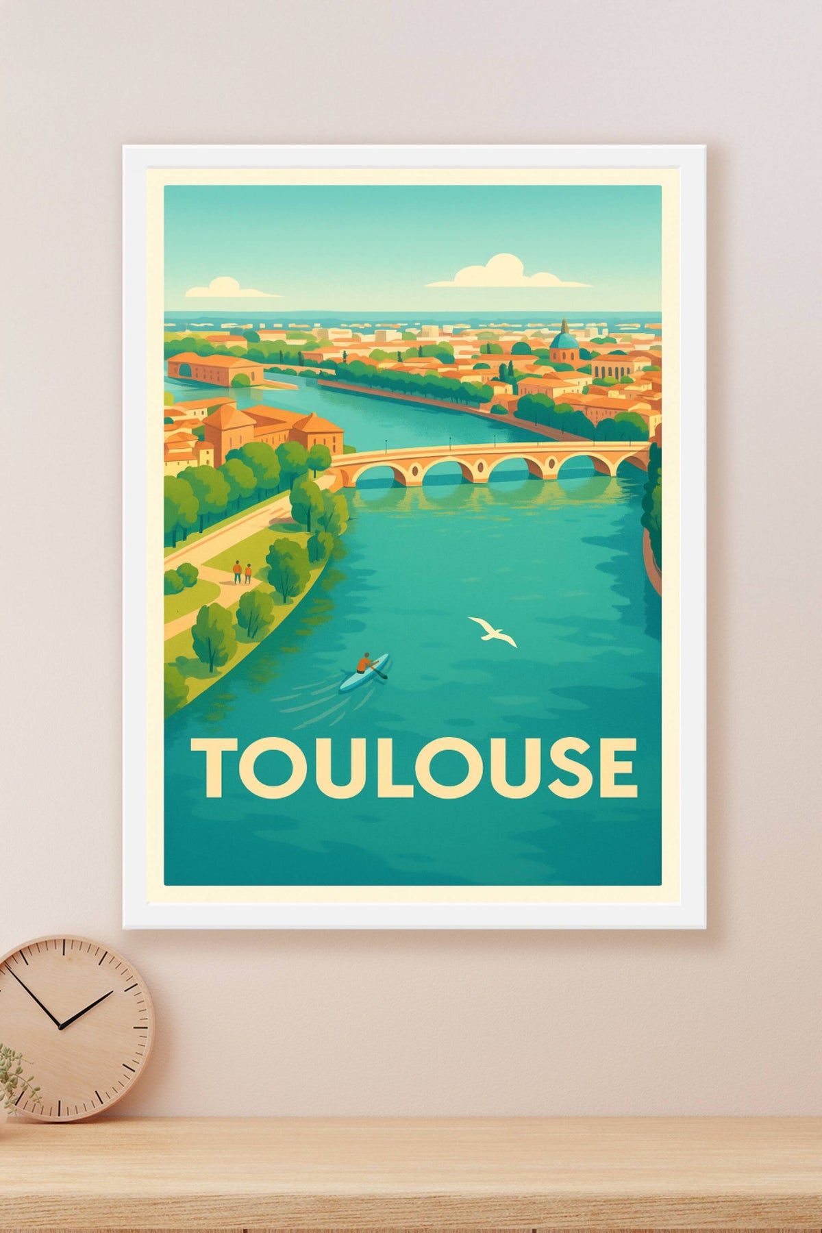 Affiche Toulouse — Douceur de vivre sur les rives de la Garonne · poster d'art de Toulouse