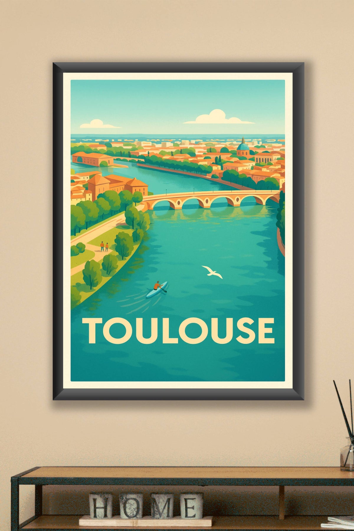 Affiche Toulouse — Douceur de vivre sur les rives de la Garonne · poster d'art de Toulouse