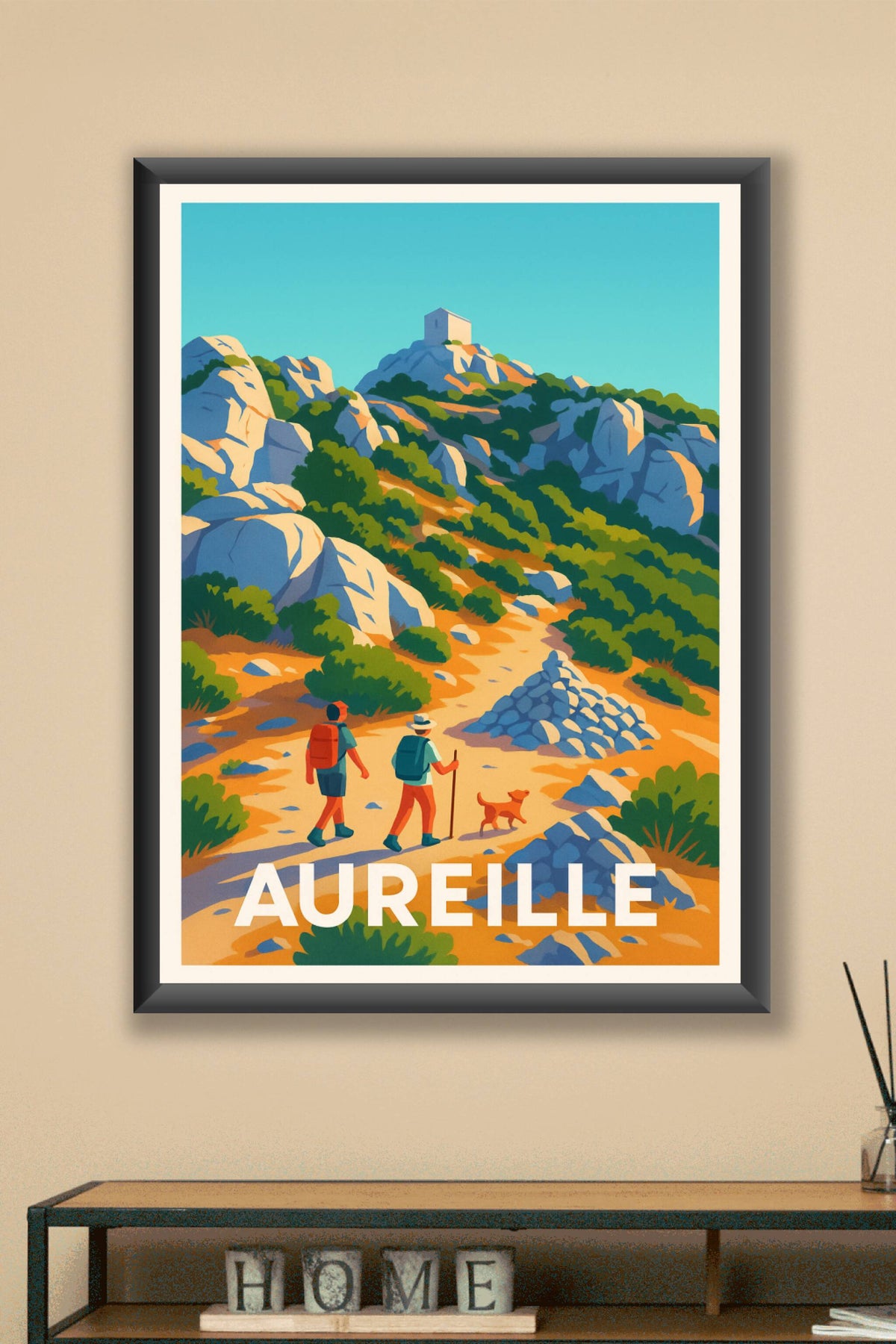 Affiche Aureille — Escapade nature au cœur des Alpilles · poster d'art de Aureille