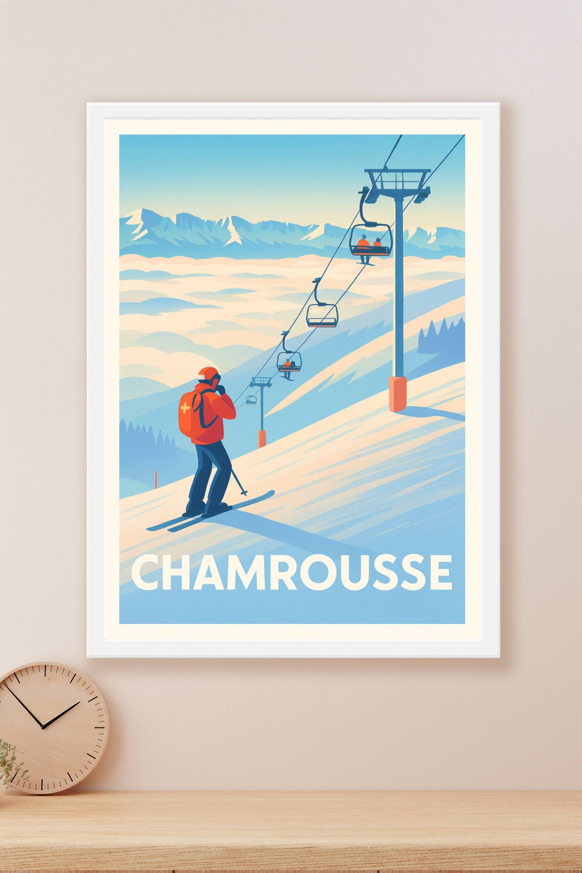 Affiche Chamrousse — L'évasion hivernale en montagne · poster d'art de Chamrousse