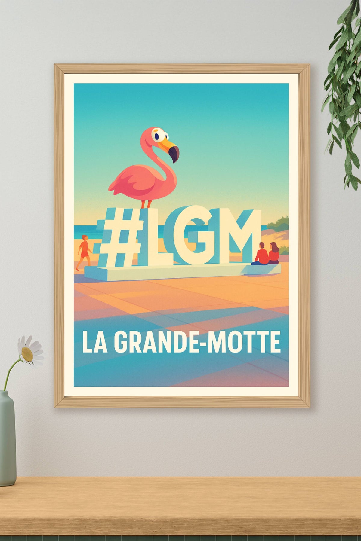 Affiche La Grande-Motte — Charme méditerranéen et ambiance balnéaire · poster d'art de La Grande-Motte