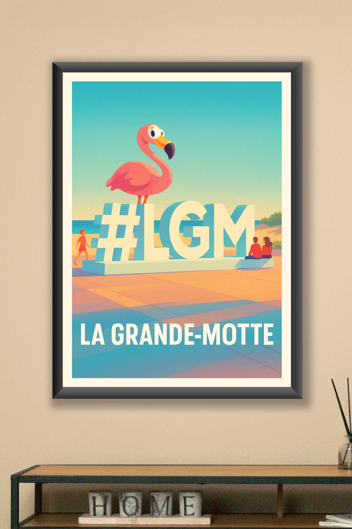 Affiche La Grande-Motte — Charme méditerranéen et ambiance balnéaire · poster d'art de La Grande-Motte