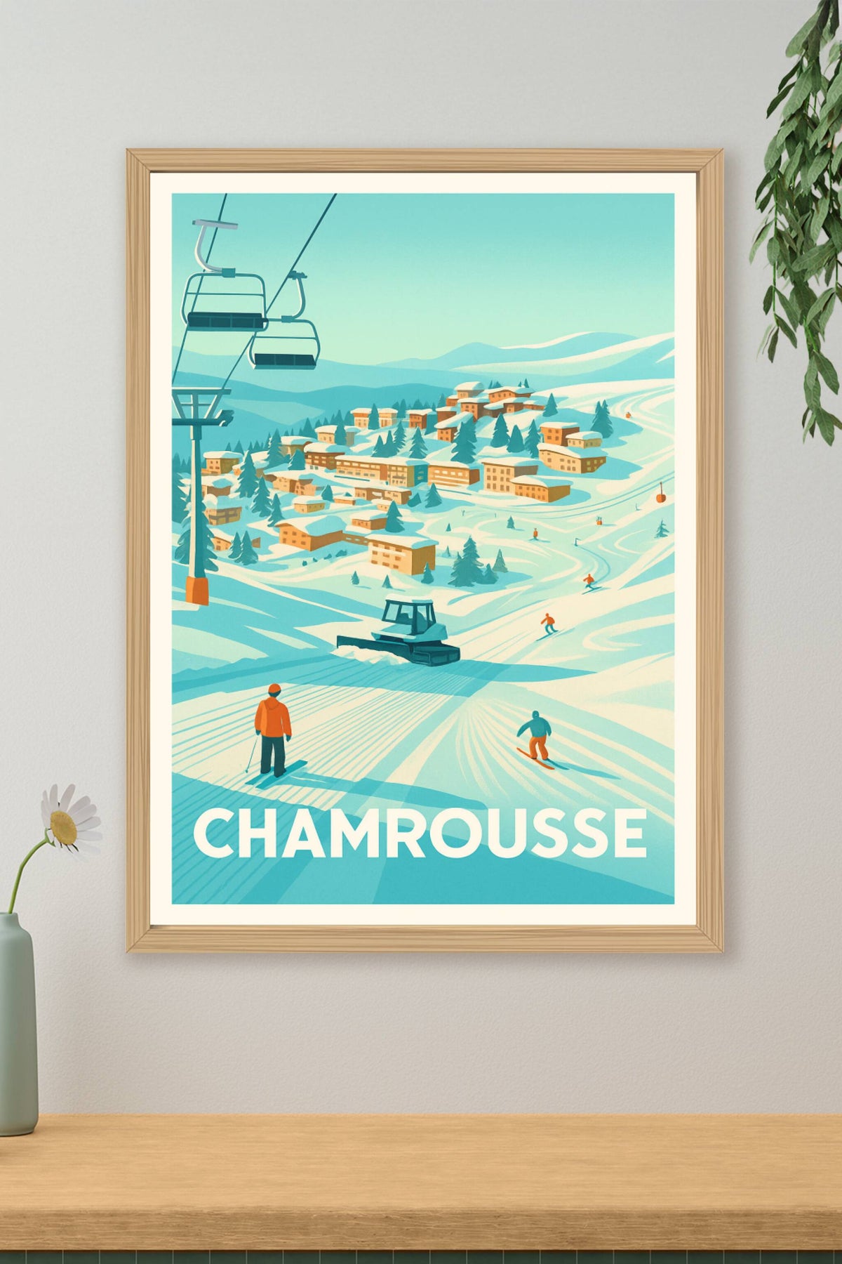 Affiche Chamrousse — Escapade hivernale montagnarde · poster d'art de Chamrousse