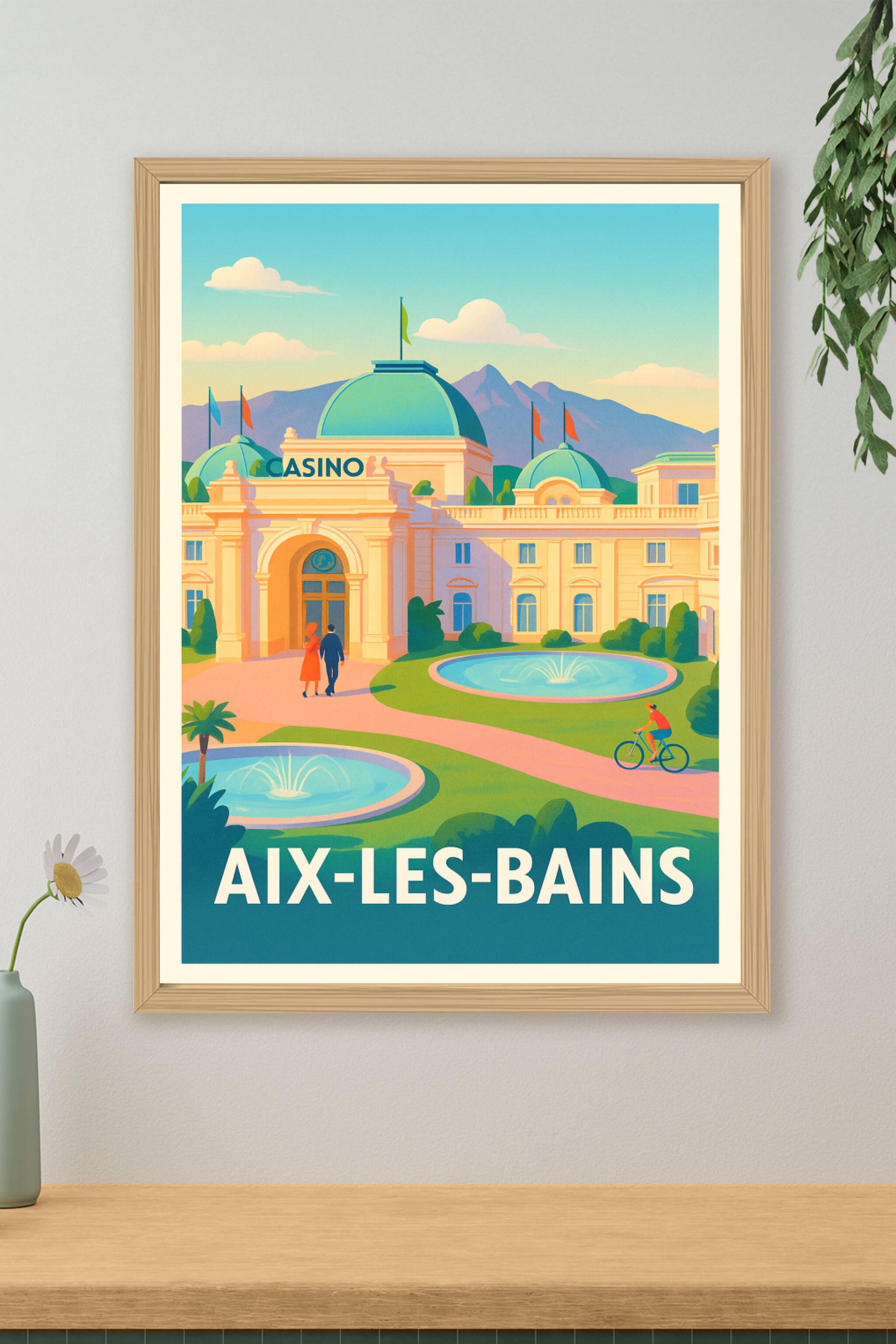 Affiche Aix-les-Bains - Élégance Belle Époque au cœur des Alpes