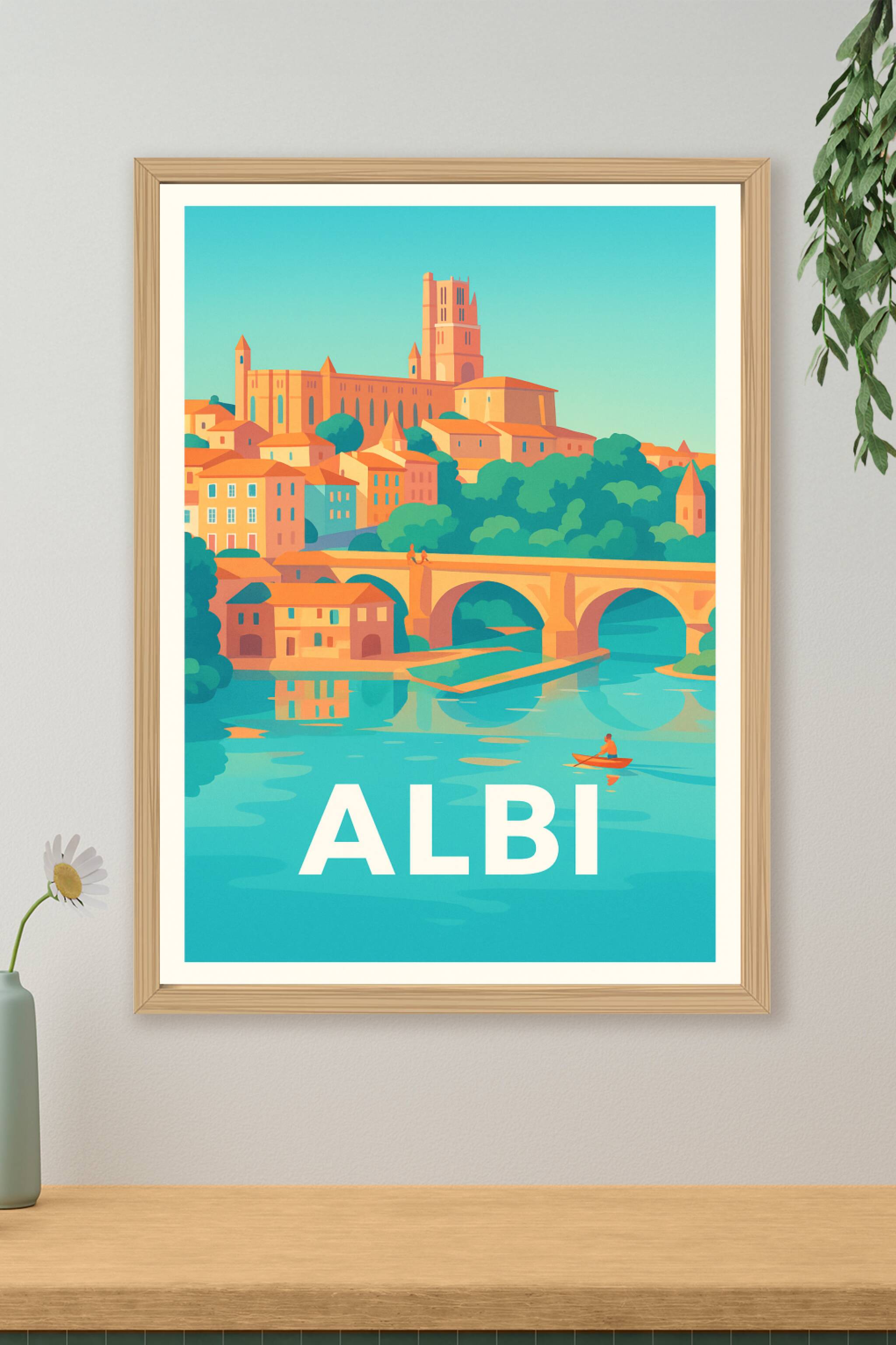 Affiche Albi - Reflets ensoleillés sur la Cité Épiscopale