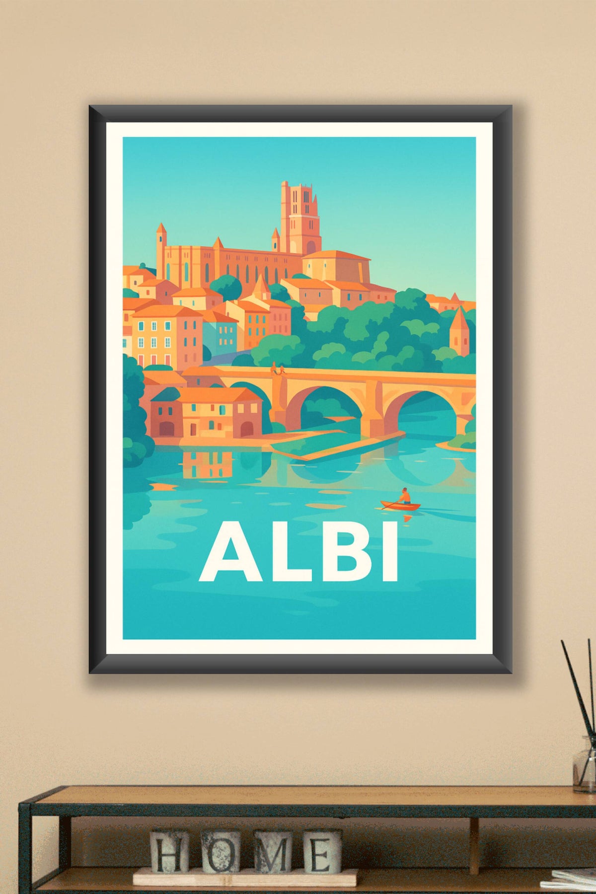 Affiche Albi — Reflets ensoleillés sur la Cité Épiscopale · poster d'art de Albi