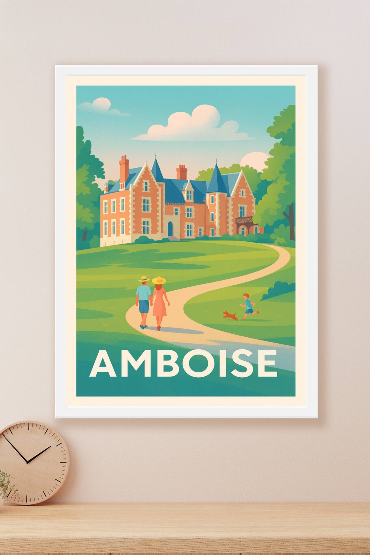 Affiche Amboise — Promenade au cœur de la vallée des châteaux · poster d'art de Amboise