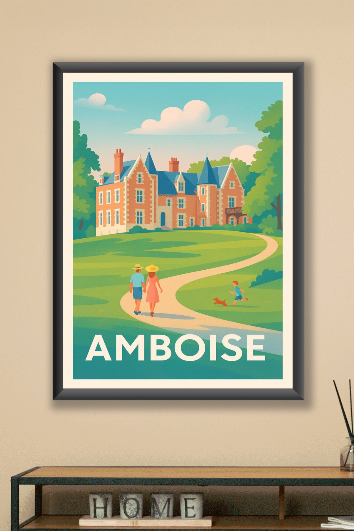 Affiche Amboise — Promenade au cœur de la vallée des châteaux · poster d'art de Amboise