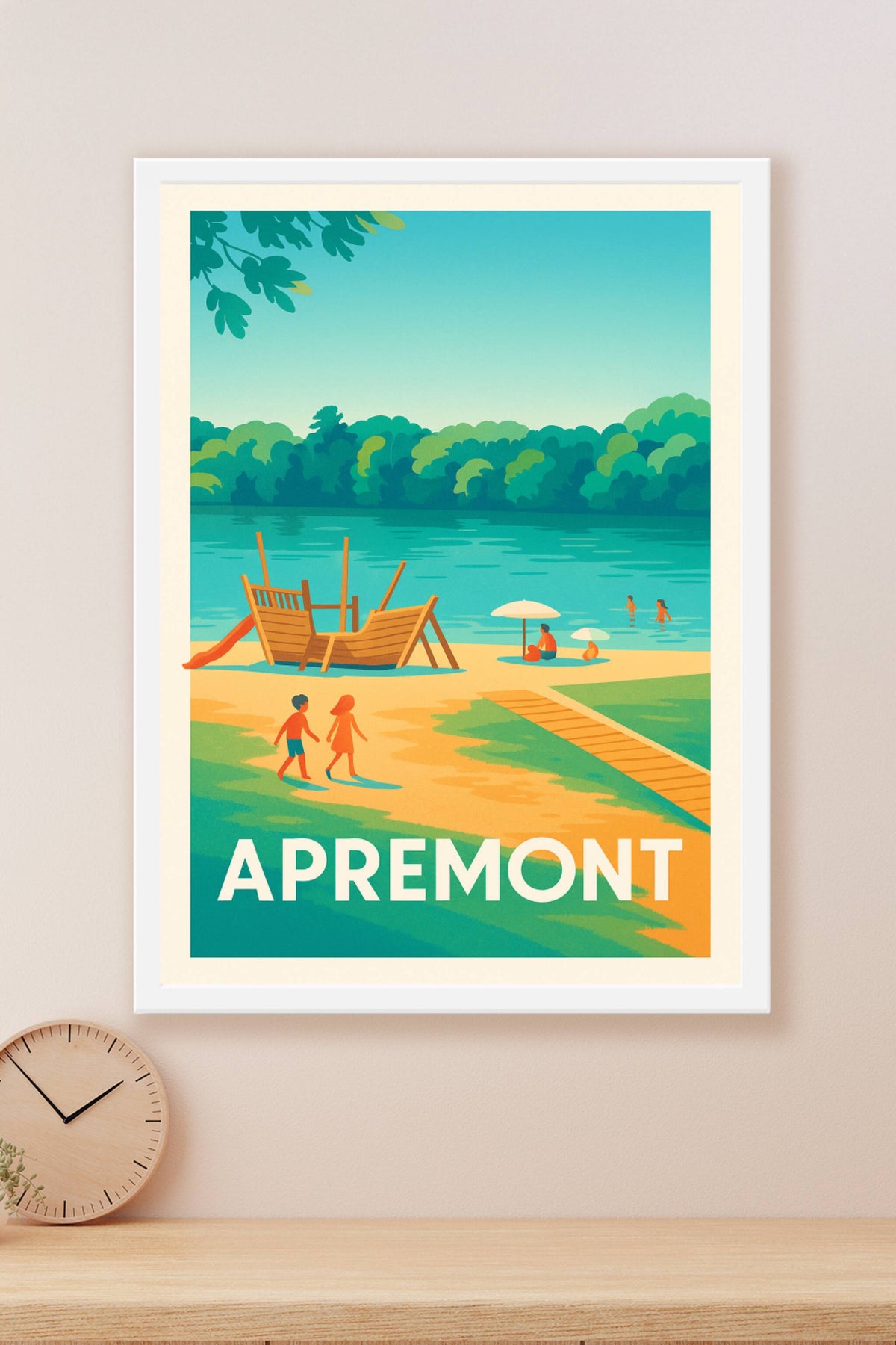 Affiche Apremont — Détente au bord de l'eau · poster d'art de Apremont