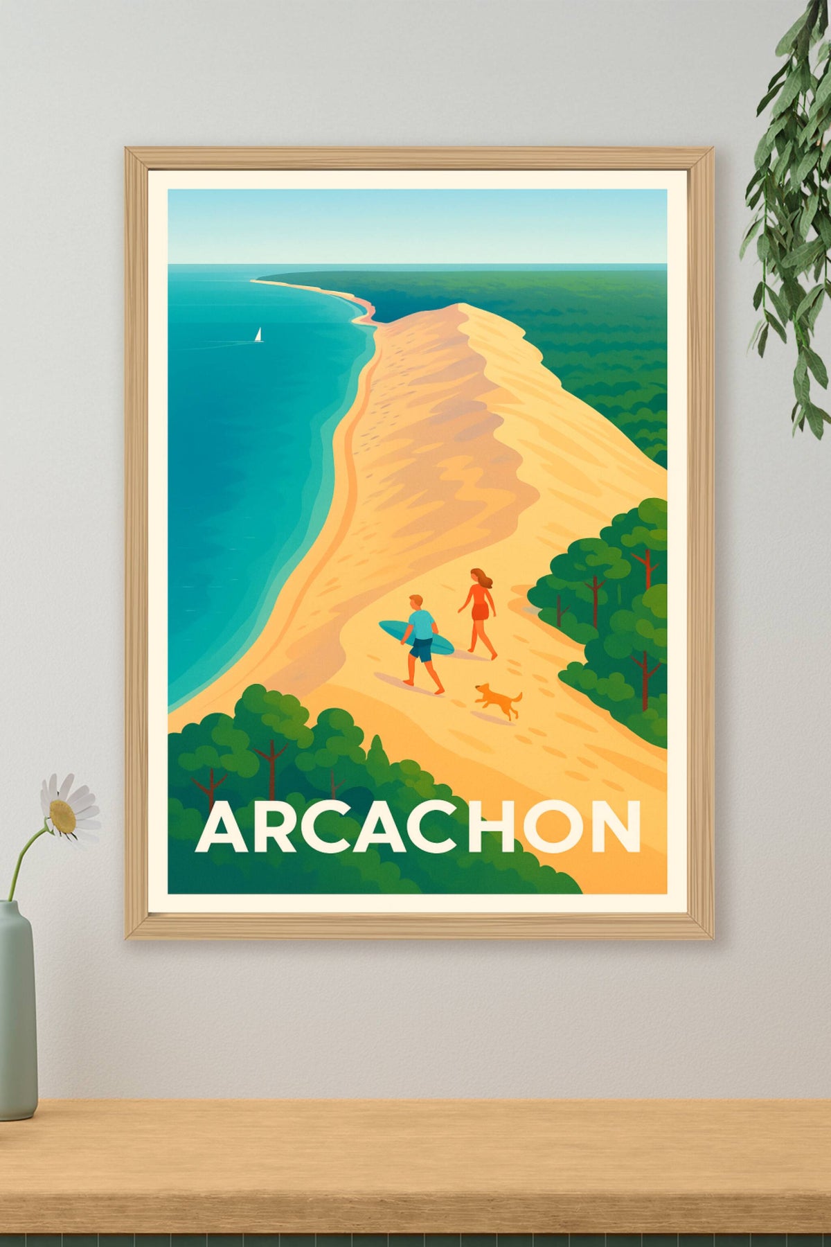 Affiche Arcachon — Escapade en bord de dune · poster d'art de Arcachon