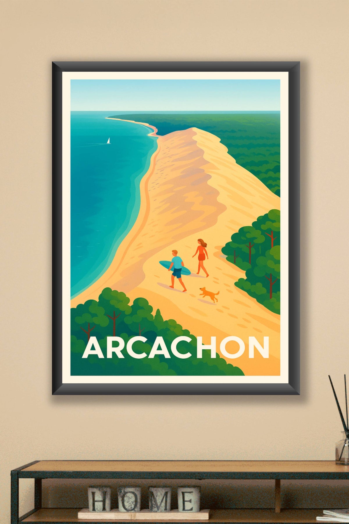 Affiche Arcachon — Escapade en bord de dune · poster d'art de Arcachon