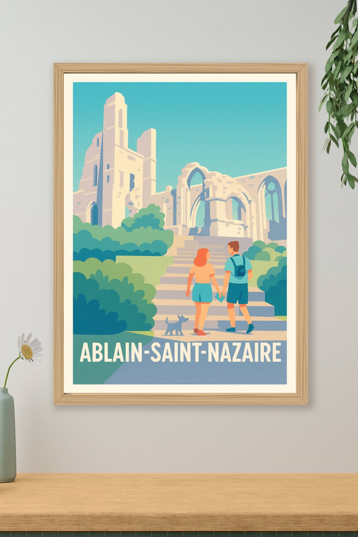 Affiche Ablain-Saint-Nazaire — Promenade romantique au cœur des ruines historiques · poster d'art de Ablain-Saint-Nazaire