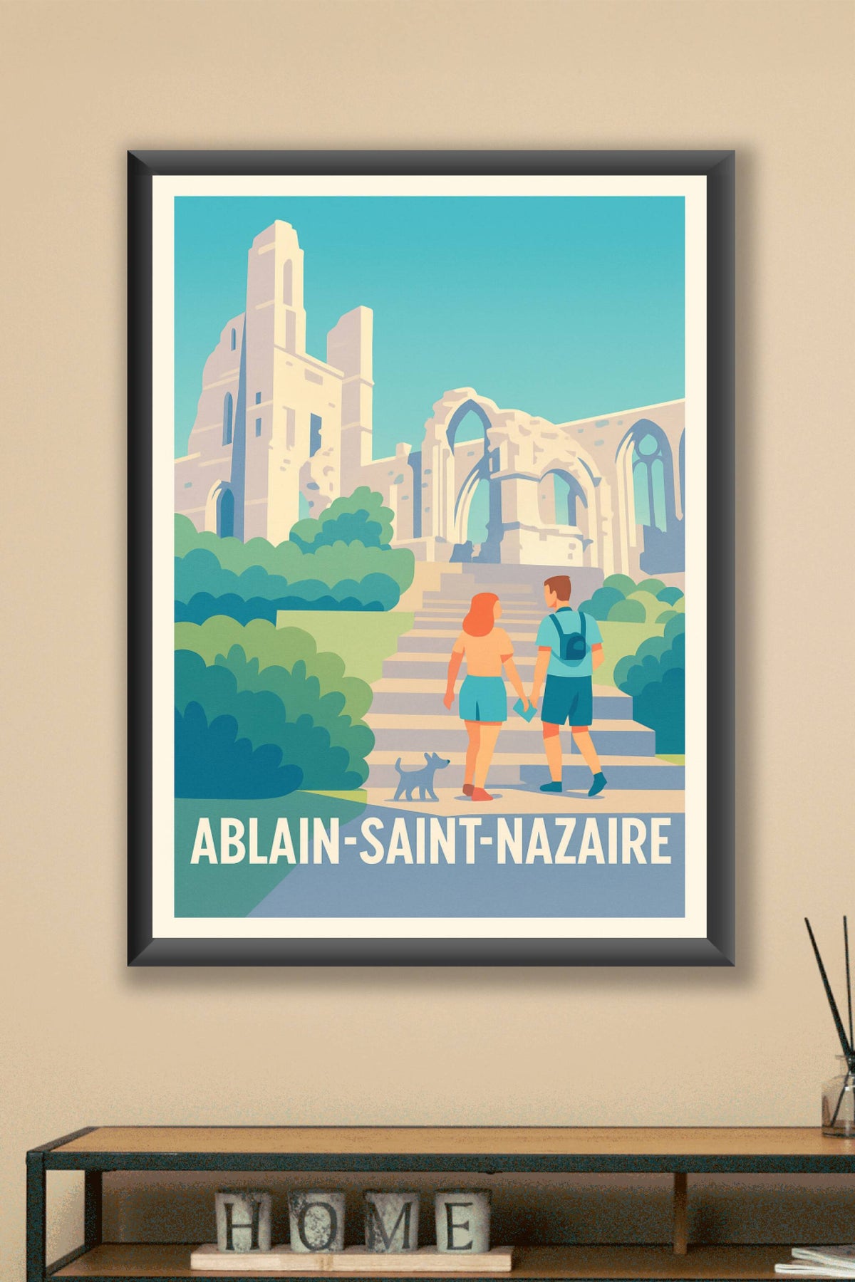 Affiche Ablain-Saint-Nazaire — Promenade romantique au cœur des ruines historiques · poster d'art de Ablain-Saint-Nazaire