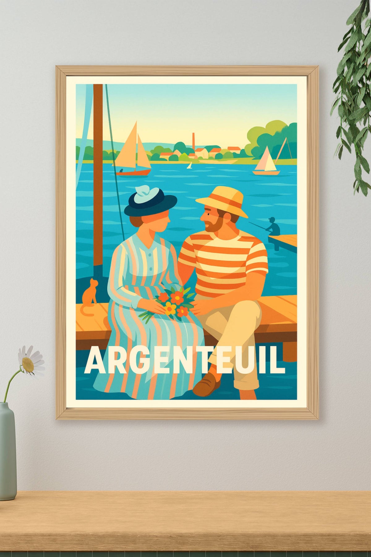 Affiche Argenteuil — Douceur et romance au bord de l'eau · poster d'art de Argenteuil