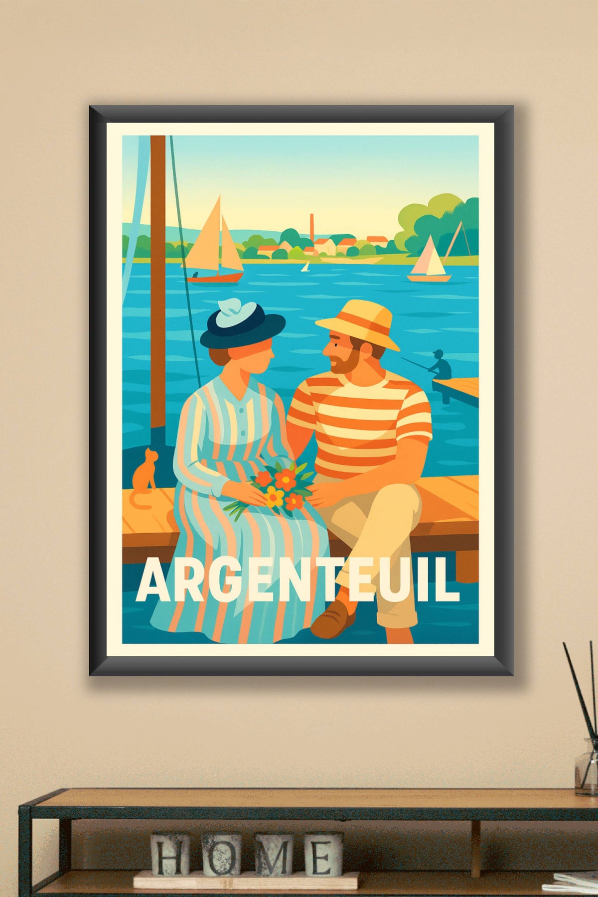 Affiche Argenteuil — Douceur et romance au bord de l'eau · poster d'art de Argenteuil