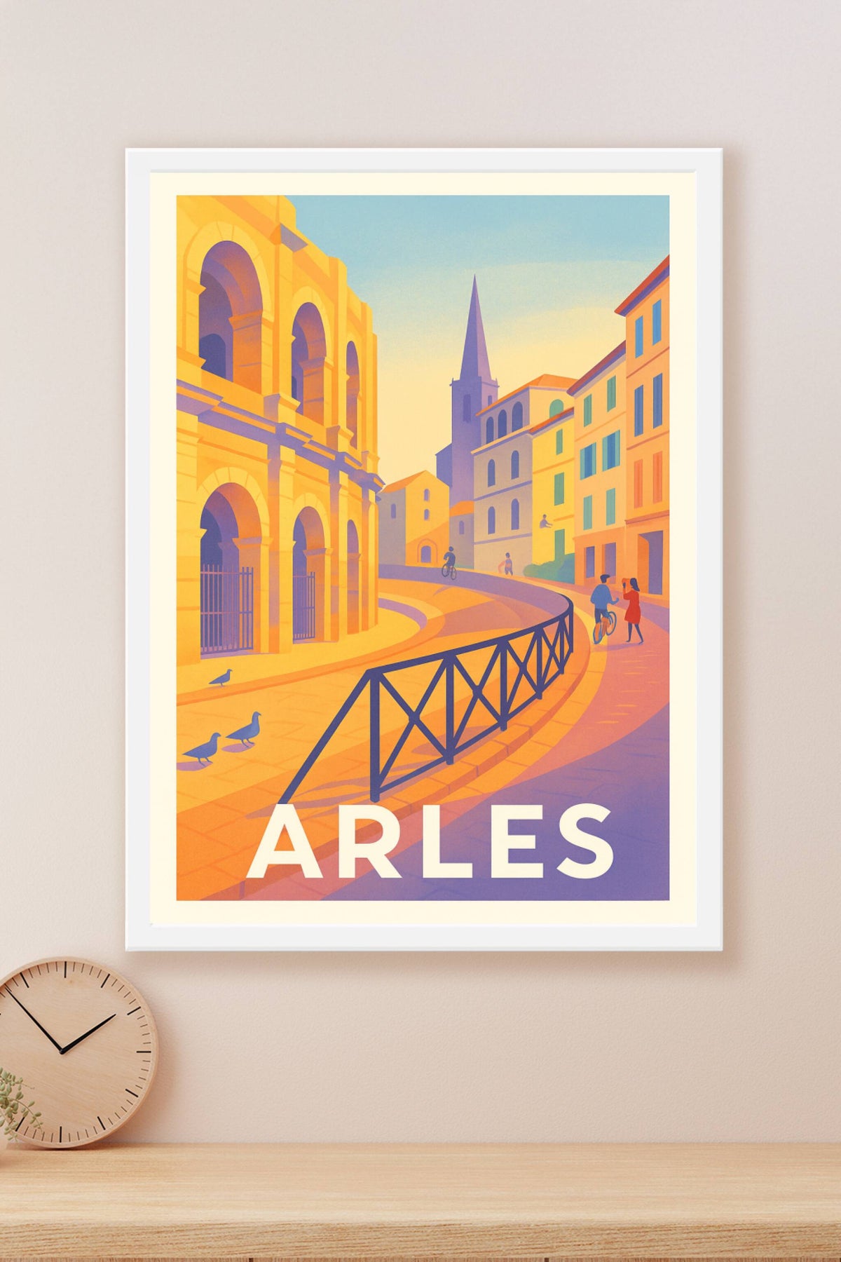 Affiche Arles — Lumières dorées au cœur de la ville · poster d'art de Arles
