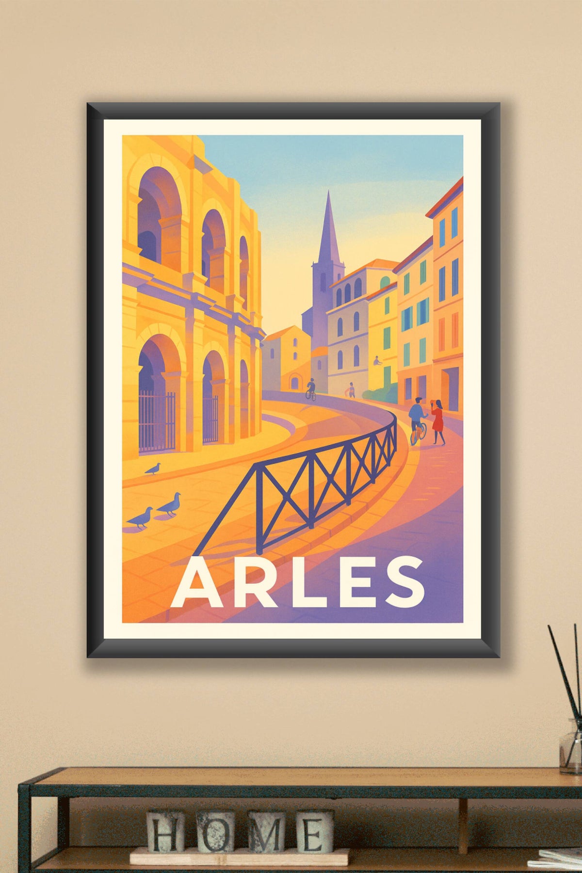 Affiche Arles — Lumières dorées au cœur de la ville · poster d'art de Arles