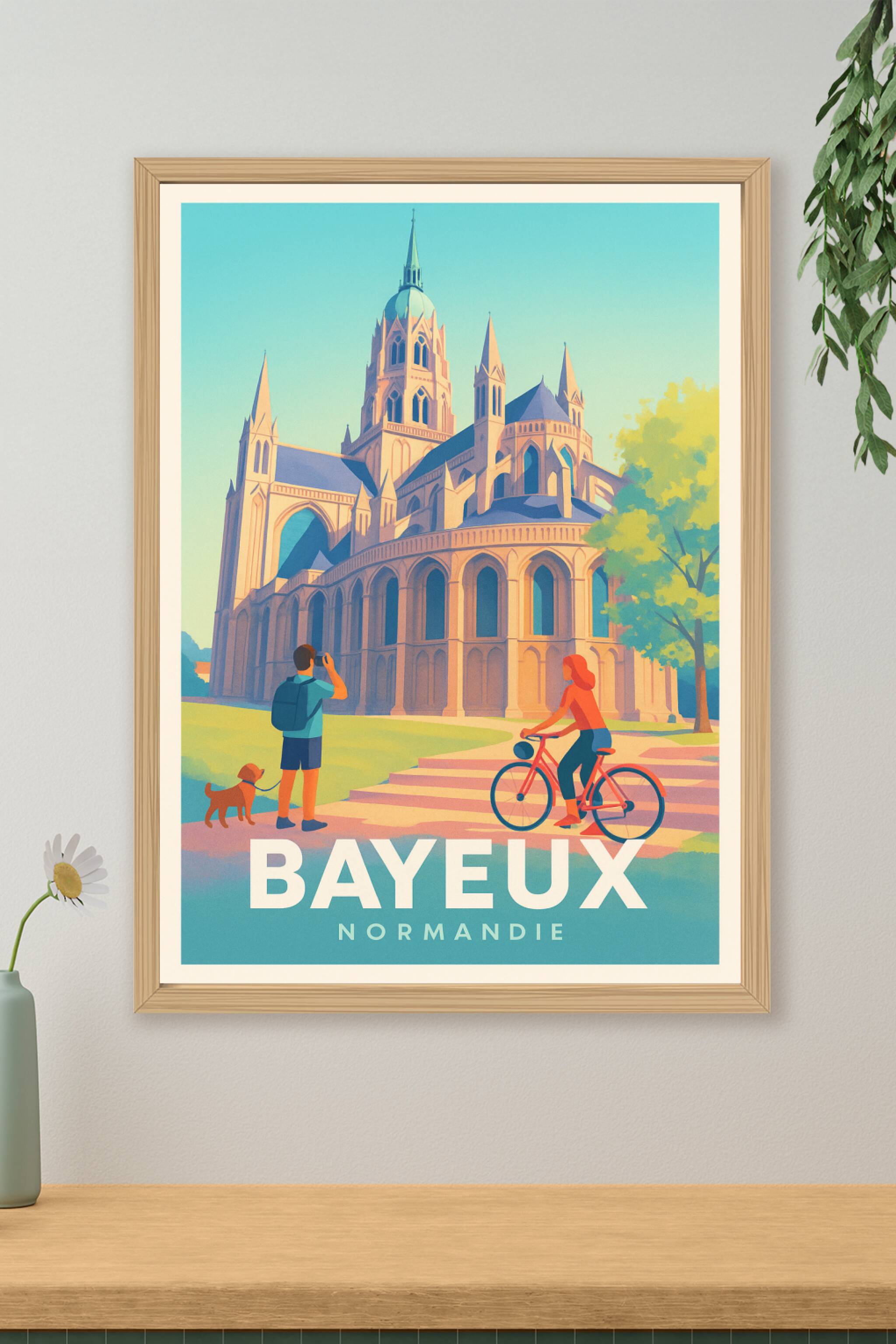 Affiche Bayeux - Trésors historiques et balades en Normandie