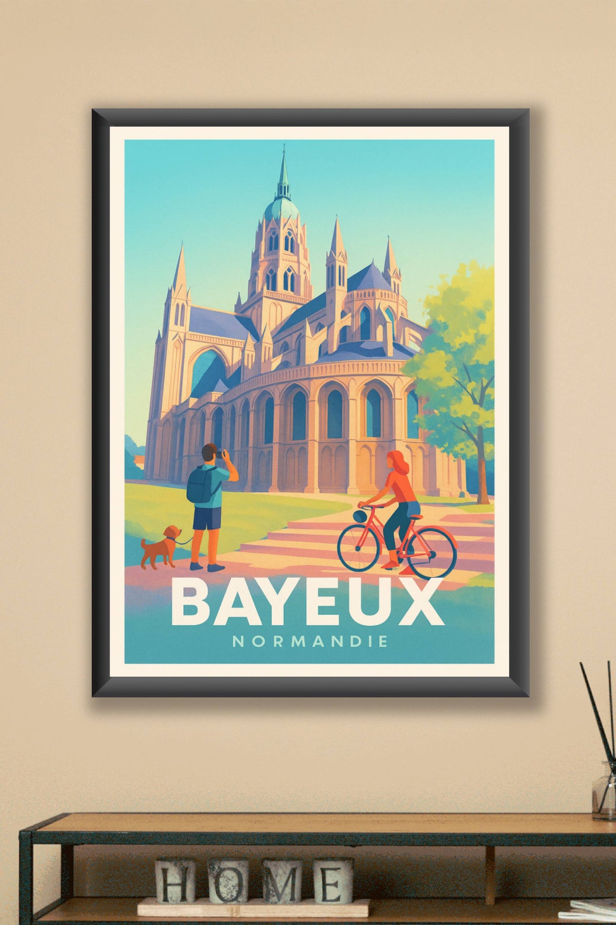 Affiche Bayeux — Trésors historiques et balades en Normandie · poster d'art de Bayeux