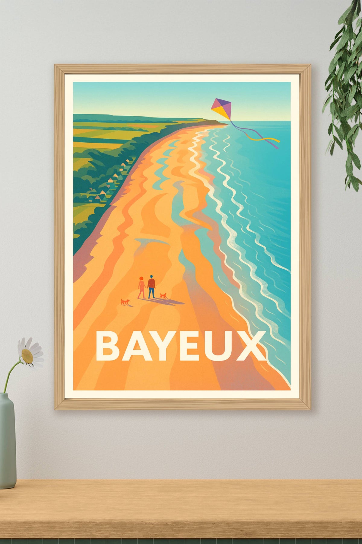 Affiche Bayeux — Plage et douceur normande · poster d'art de Bayeux