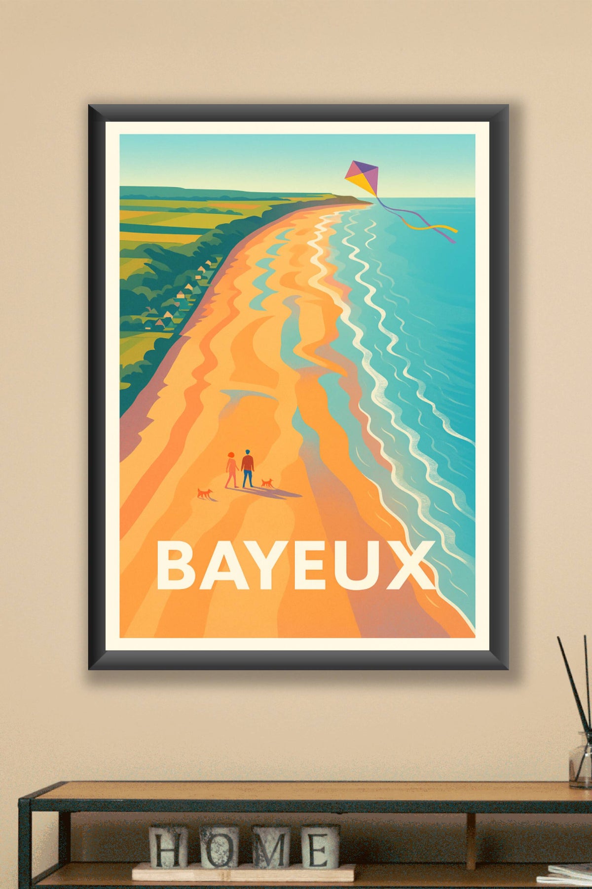 Affiche Bayeux — Plage et douceur normande · poster d'art de Bayeux