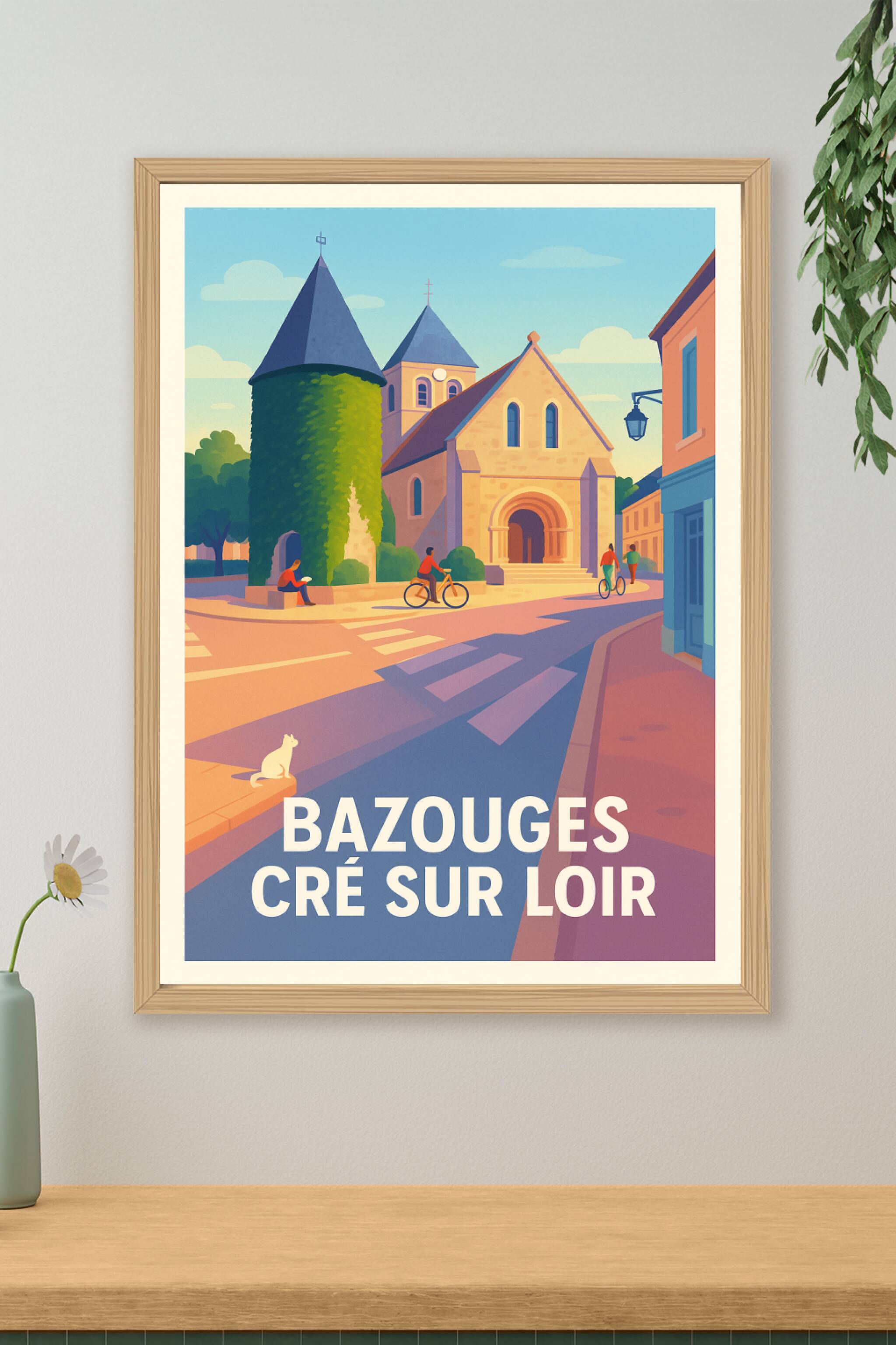 Affiche Bazouges Cré sur Loir - Charme et quiétude au cœur de la campagne