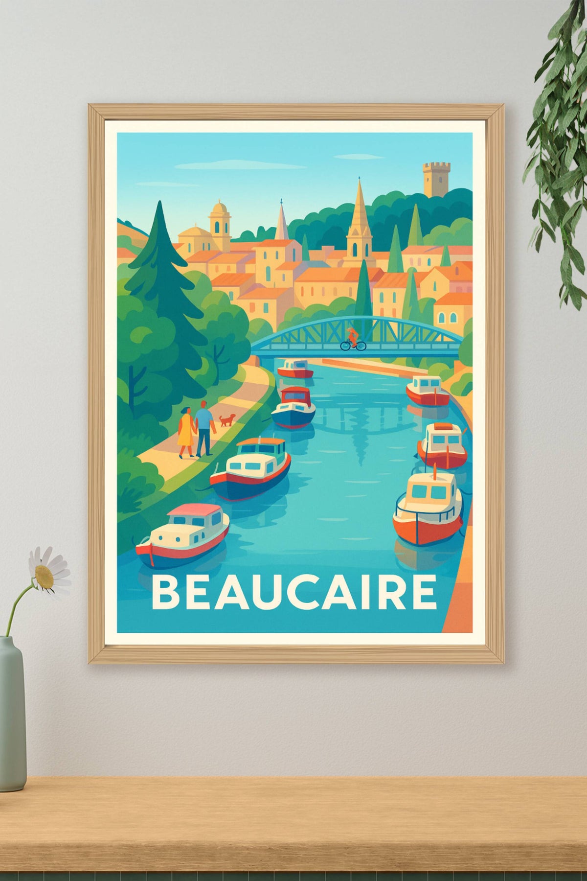 Affiche Beaucaire — Charme paisible au fil du Rhône · poster d'art de Beaucaire