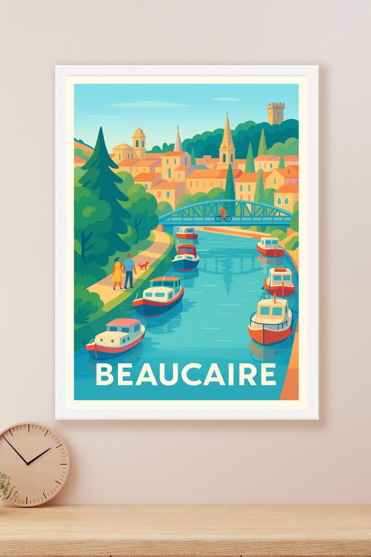 Affiche Beaucaire — Charme paisible au fil du Rhône · poster d'art de Beaucaire