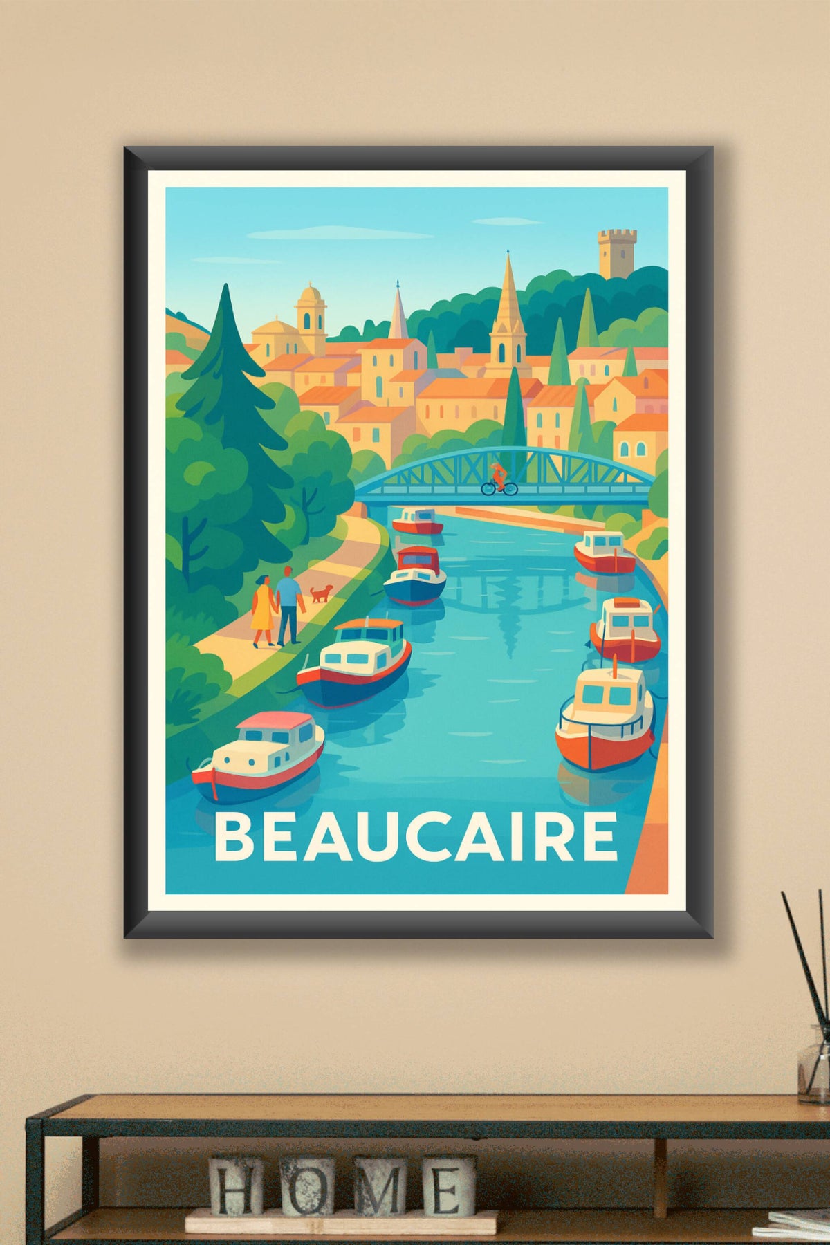 Affiche Beaucaire — Charme paisible au fil du Rhône · poster d'art de Beaucaire