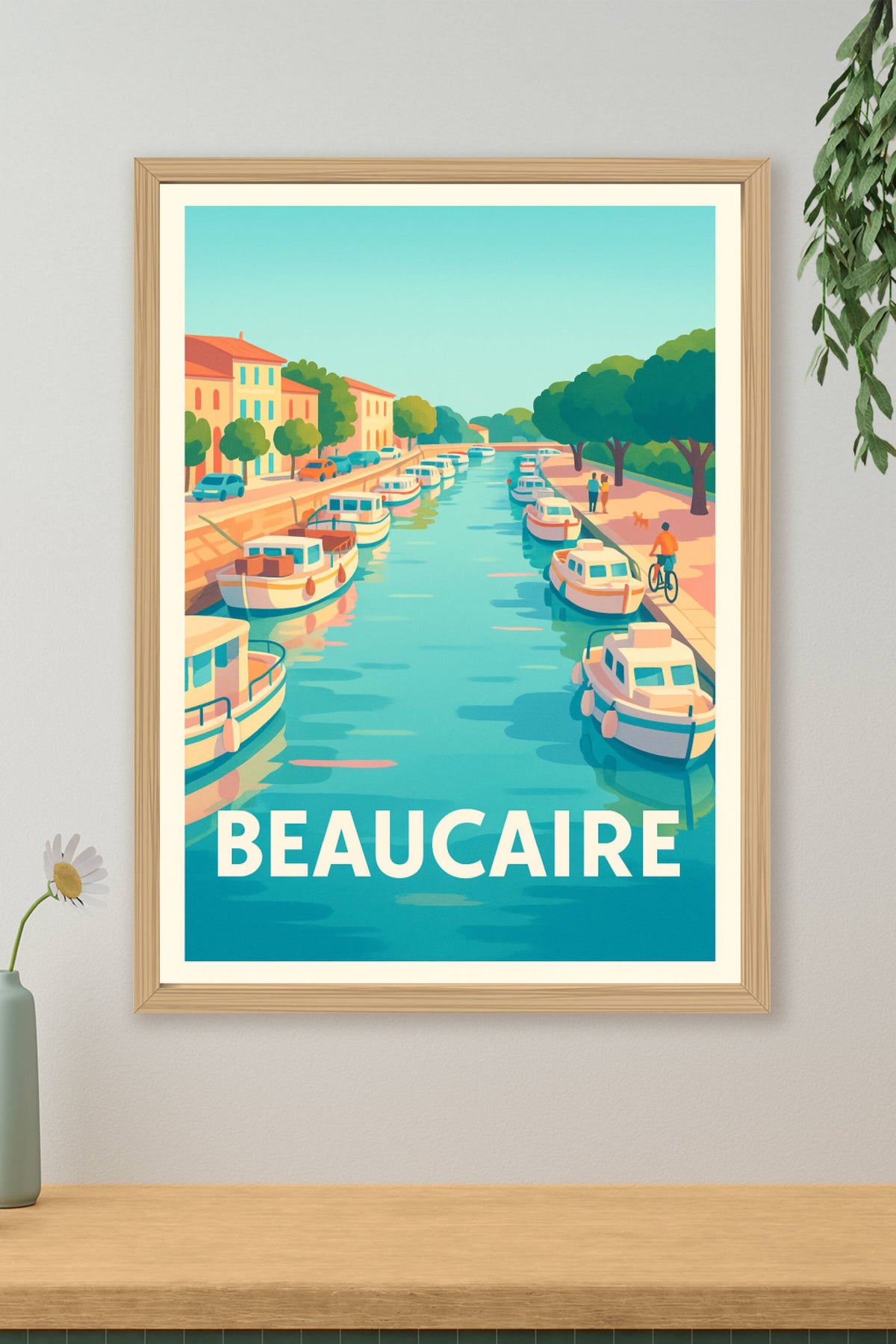 Affiche Beaucaire — Charme et sérénité au fil de l'eau · poster d'art de Beaucaire