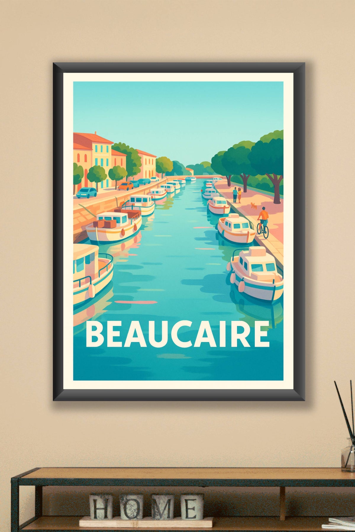 Affiche Beaucaire — Charme et sérénité au fil de l'eau · poster d'art de Beaucaire