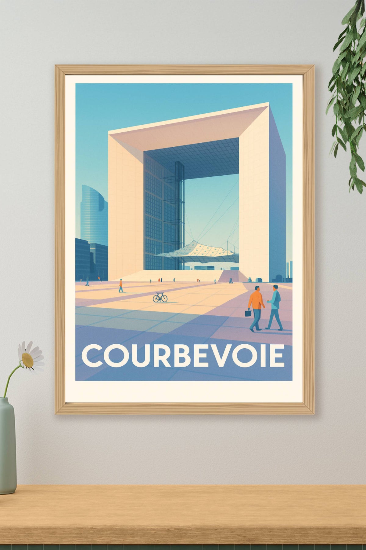 Affiche Courbevoie — L'élégance moderne de La Défense · poster d'art de Courbevoie