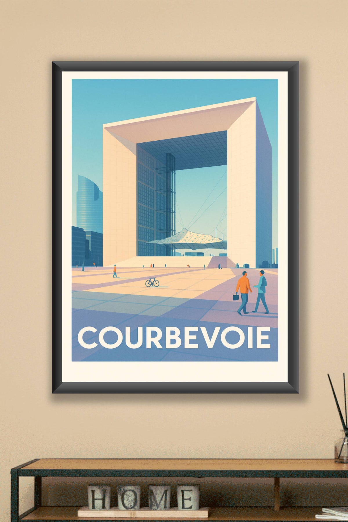 Affiche Courbevoie — L'élégance moderne de La Défense · poster d'art de Courbevoie