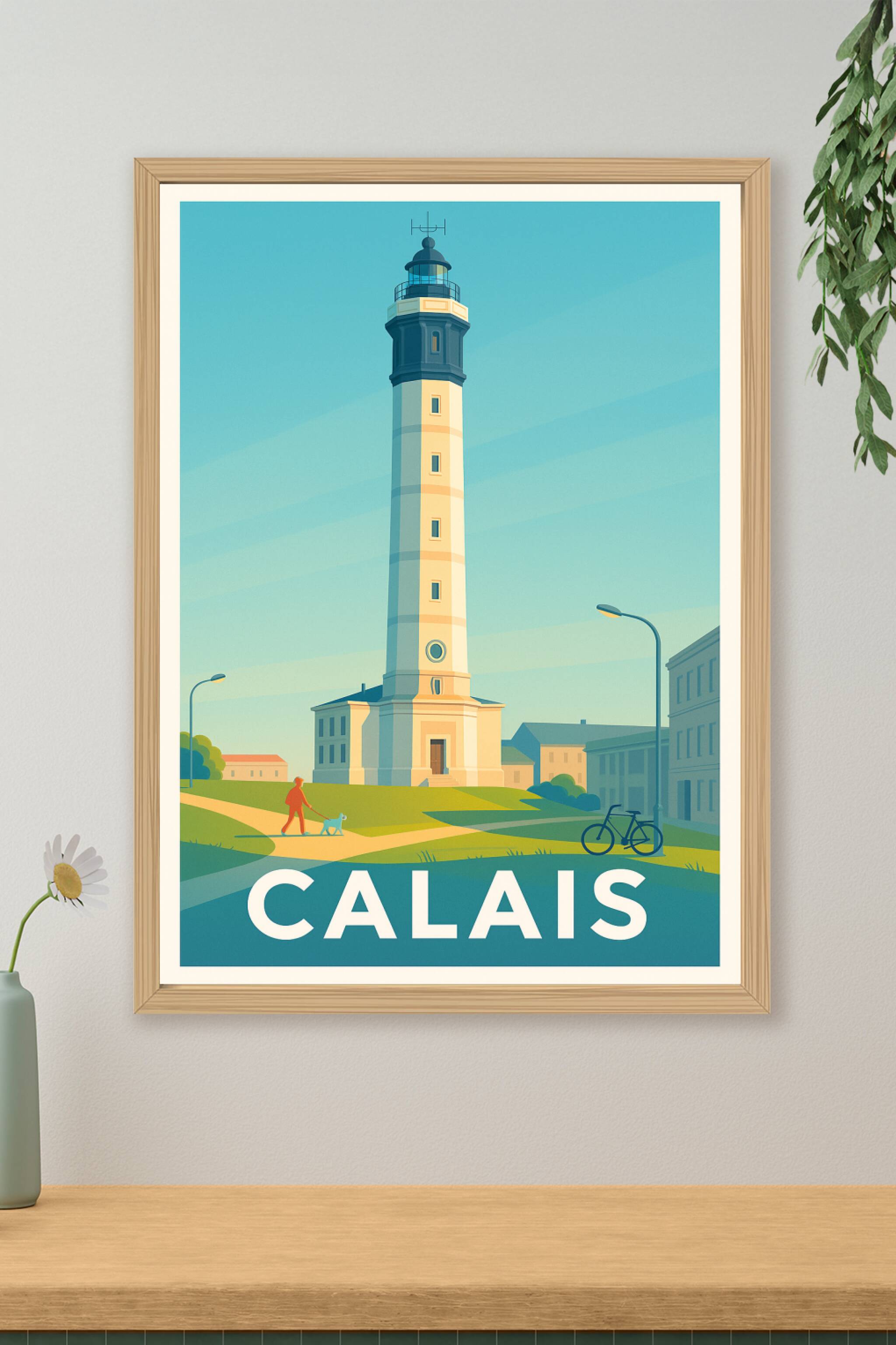 Affiche Calais - Le phare emblématique et son charme paisible