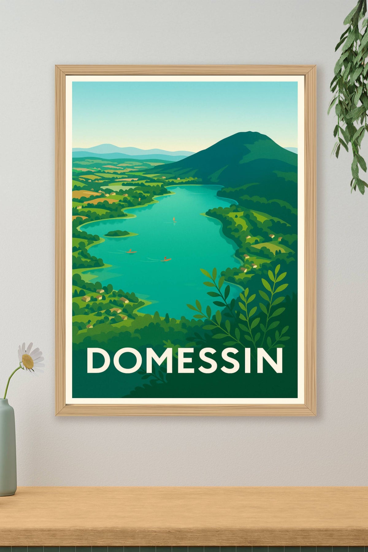 Affiche Domessin — Nature et sérénité au fil de l'eau · poster d'art de Domessin